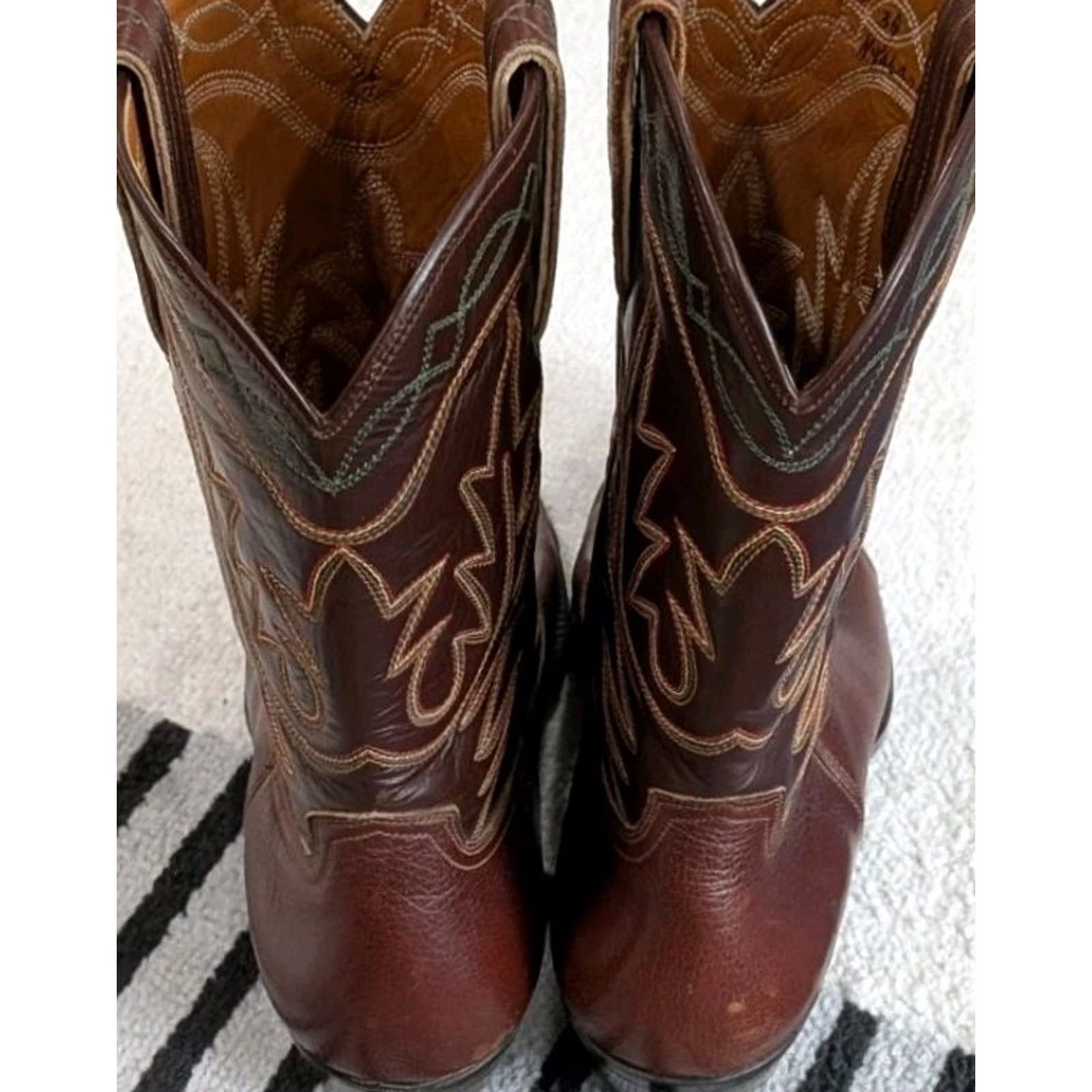 Vintage VINTAGE LeeKee Kowloon Boots Cowboy Western Leather Handmade Hong Kong Brown Size 10-11 Mens Size US 10 / EU 43 - 6 Thumbnail