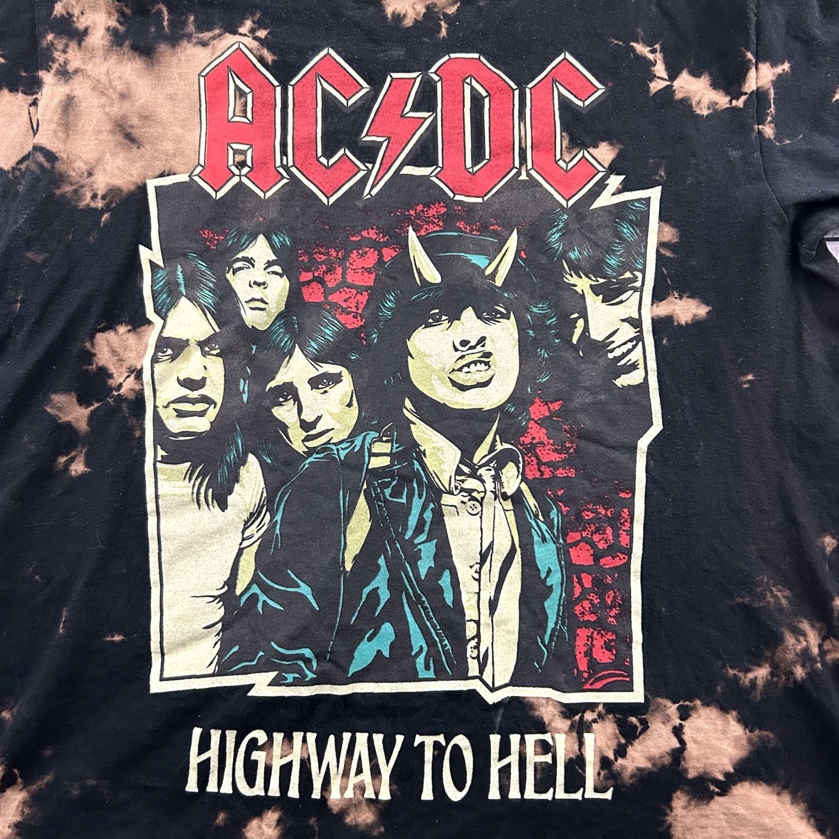 Vintage AC/DC Highway To Hell T-Shirt Mens XL Black Brown Short Sleeve Band Shirt Size US XL / EU 56 / 4 - 2 Thumbnail