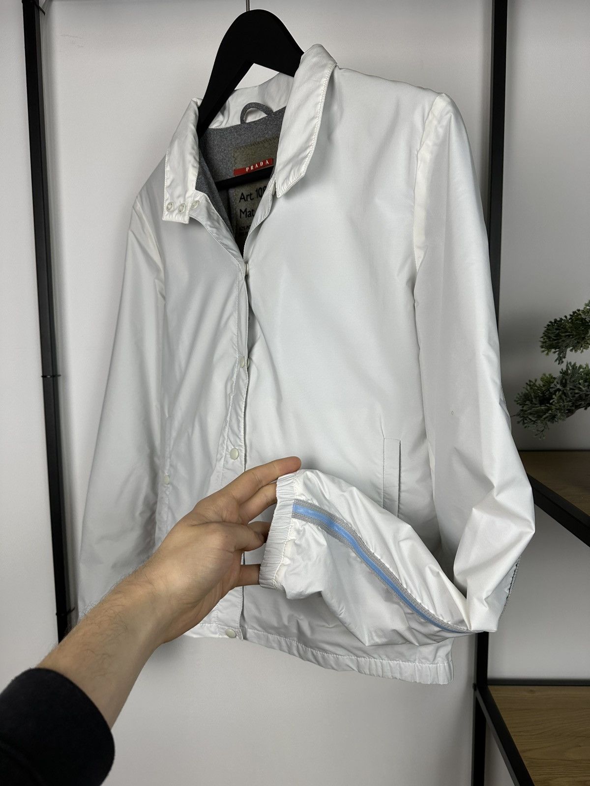 Prada Vintage Prada Nylon Jacket Red Tab Logo Track Women’s White Size M / US 6-8 / IT 42-44 - 11 Thumbnail