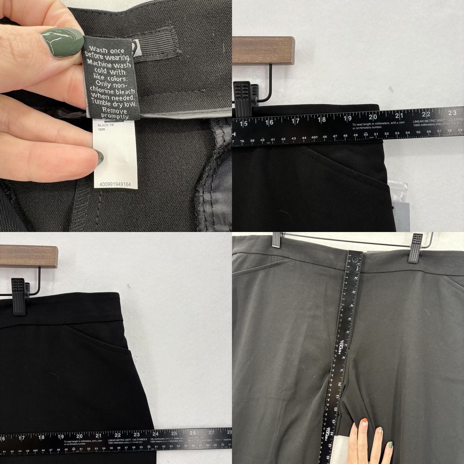 Apt. 9 APT 9 Pants Womens 18W Black Mid Rise Trouser Stretch Dress Work Career Office Pants Mens? Size 40" / US 18 - 8 Thumbnail