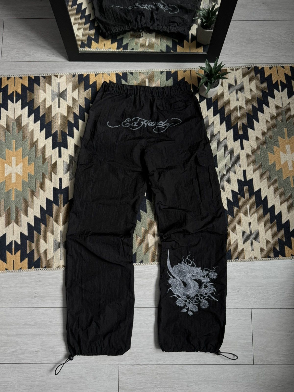 Ed Hardy Ed Hardy Nylon Big Logo Nylon Y2K Pants Size US 30 / EU 46 - 1 Thumbnail