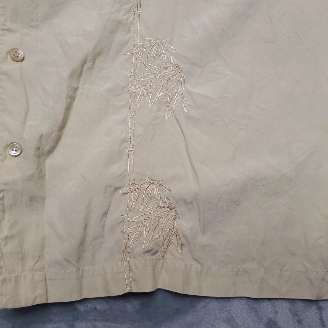 Vintage VINTAGE Greg Norman Camp Shirt Men XL Yellow Beige Embroidered Floral Silk Retro Size US XL / EU 56 / 4 - 2 Thumbnail