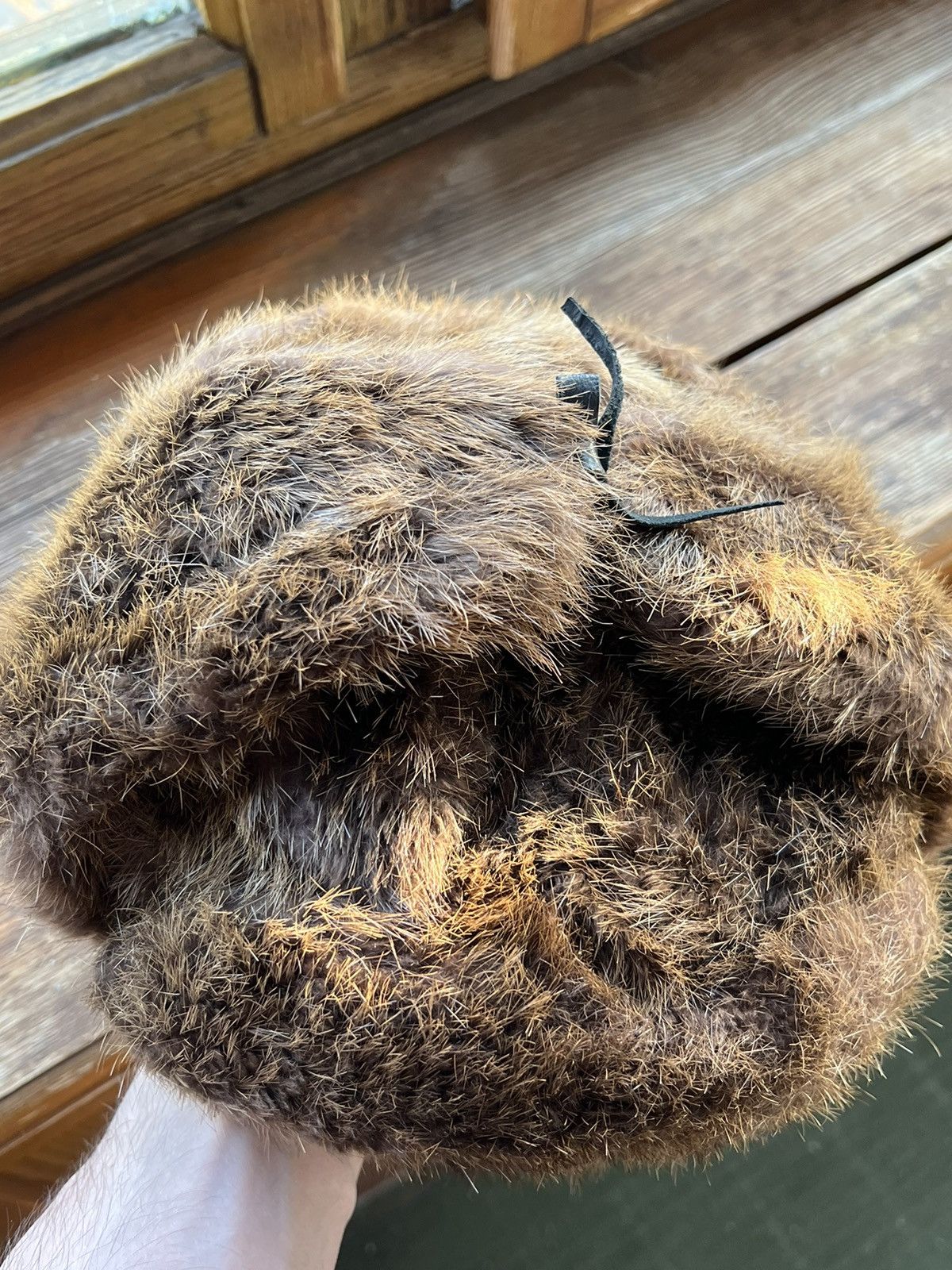 Vintage Vintage Ushanka trapper rabbit leather hat rare Size ONE SIZE - 5 Thumbnail