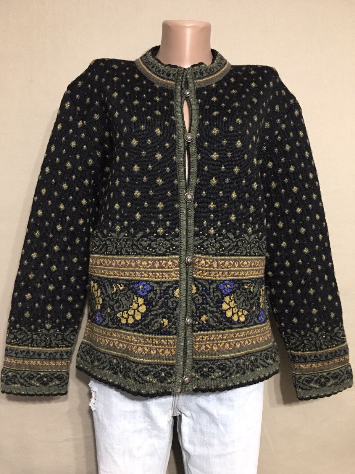 Dale Of Norway Dale of Norway Pure New Wool Knit Cardigan Sweater Size XL Size XL / US 12-14 / IT 48-50 - 1 Thumbnail