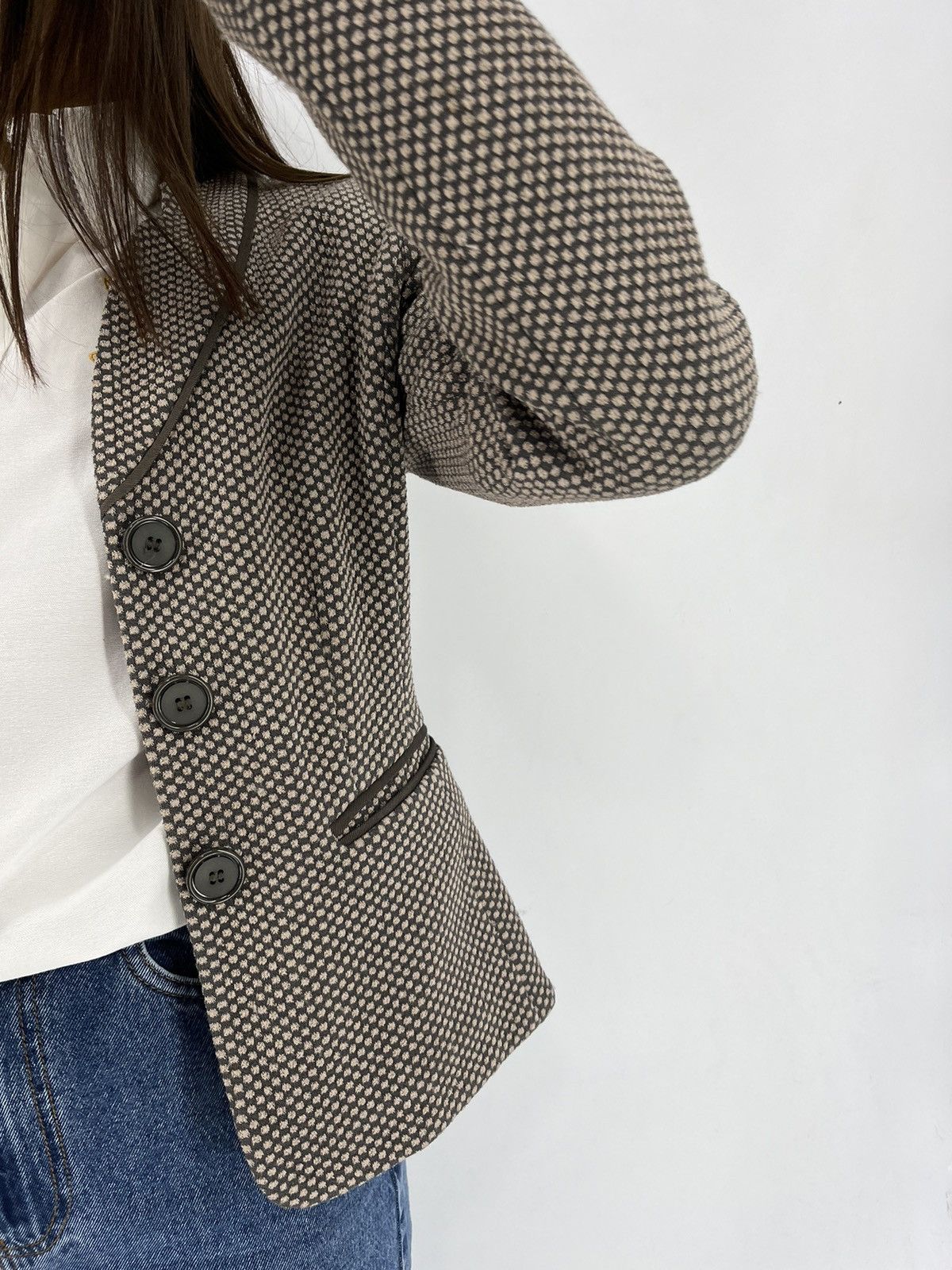 Armani × Armani Collezioni × Armani Exchange Armani Collezioni Light Gren-Brown Blazer Jacket Made Italy Size M / US 6-8 / IT 42-44 - 6 Thumbnail