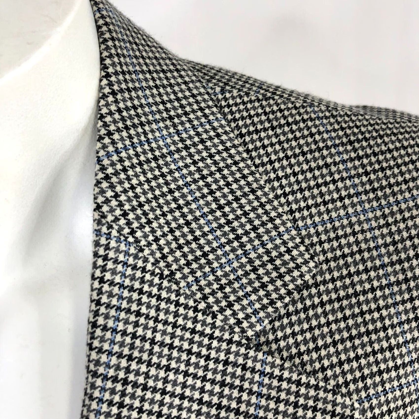 Brooks Brothers Brooks Brothers 346 Silk Wool 44L Houndstooth Gray Sport Coat Jacket Size US S / EU 44-46 / 1 - 2 Thumbnail