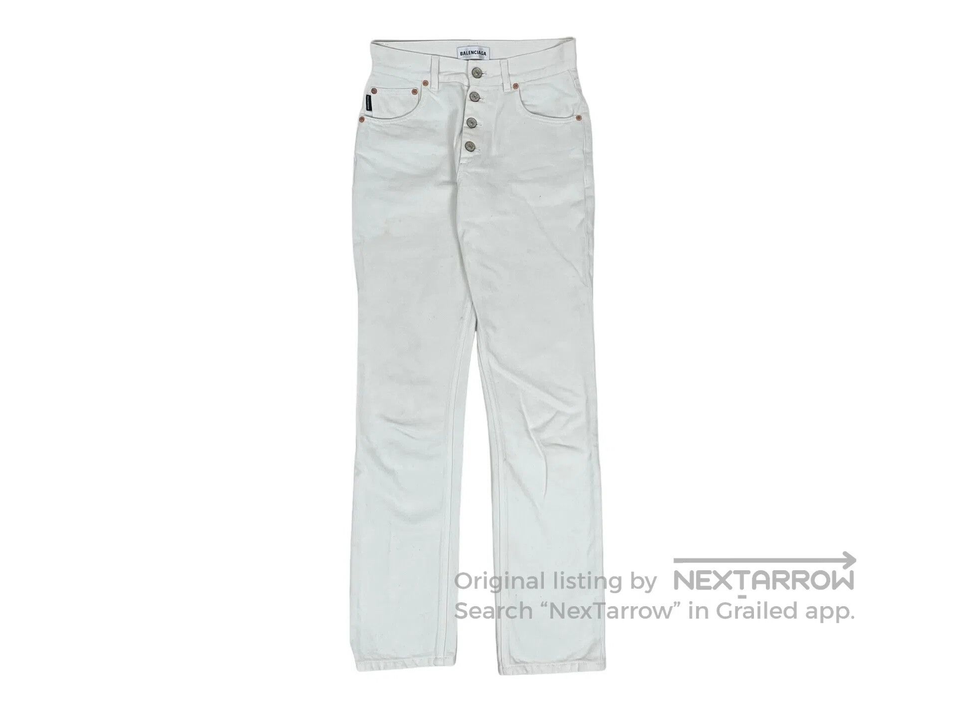 Balenciaga Balenciaga External Label White Straight Jeans Size US 26 / EU 42 - 1 Thumbnail
