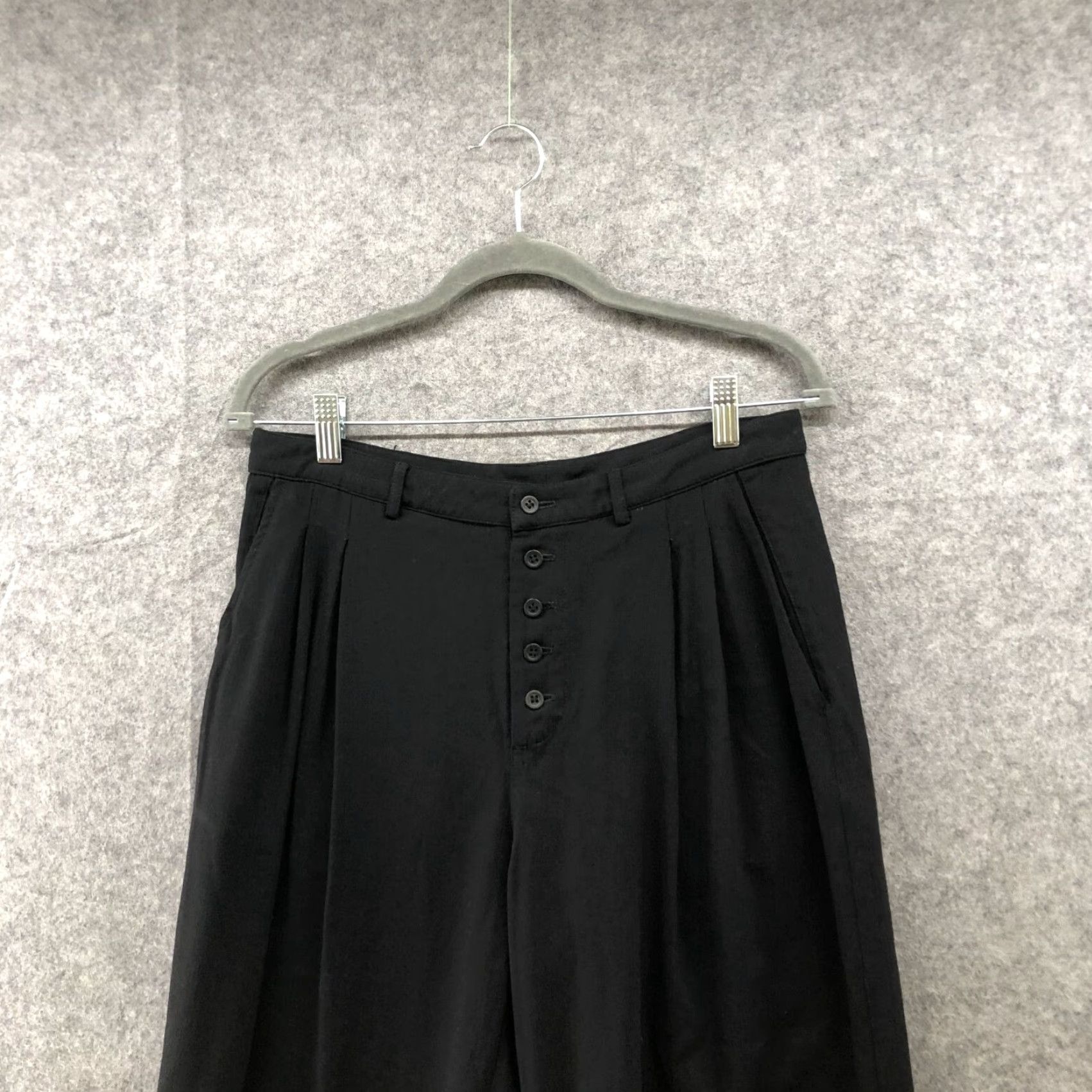 Topshop Topshop Dress Pants Womens Size 8 Black High Waisted Pleated Front Wide-Leg Slacks Size 30" / US 8 / IT 44 - 3 Thumbnail