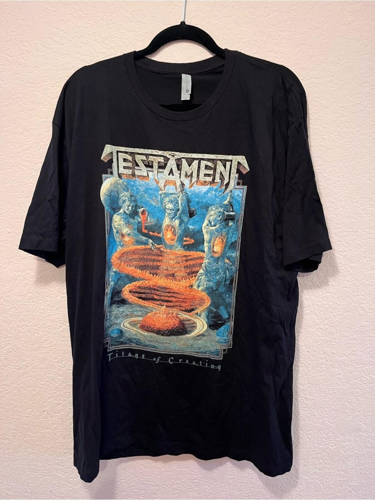 Next Level Apparel Next Level Apparel Black Band Graphic Tee with Blue and Orange Artwork Size US XXL / EU 58 / 5 - 2 Thumbnail