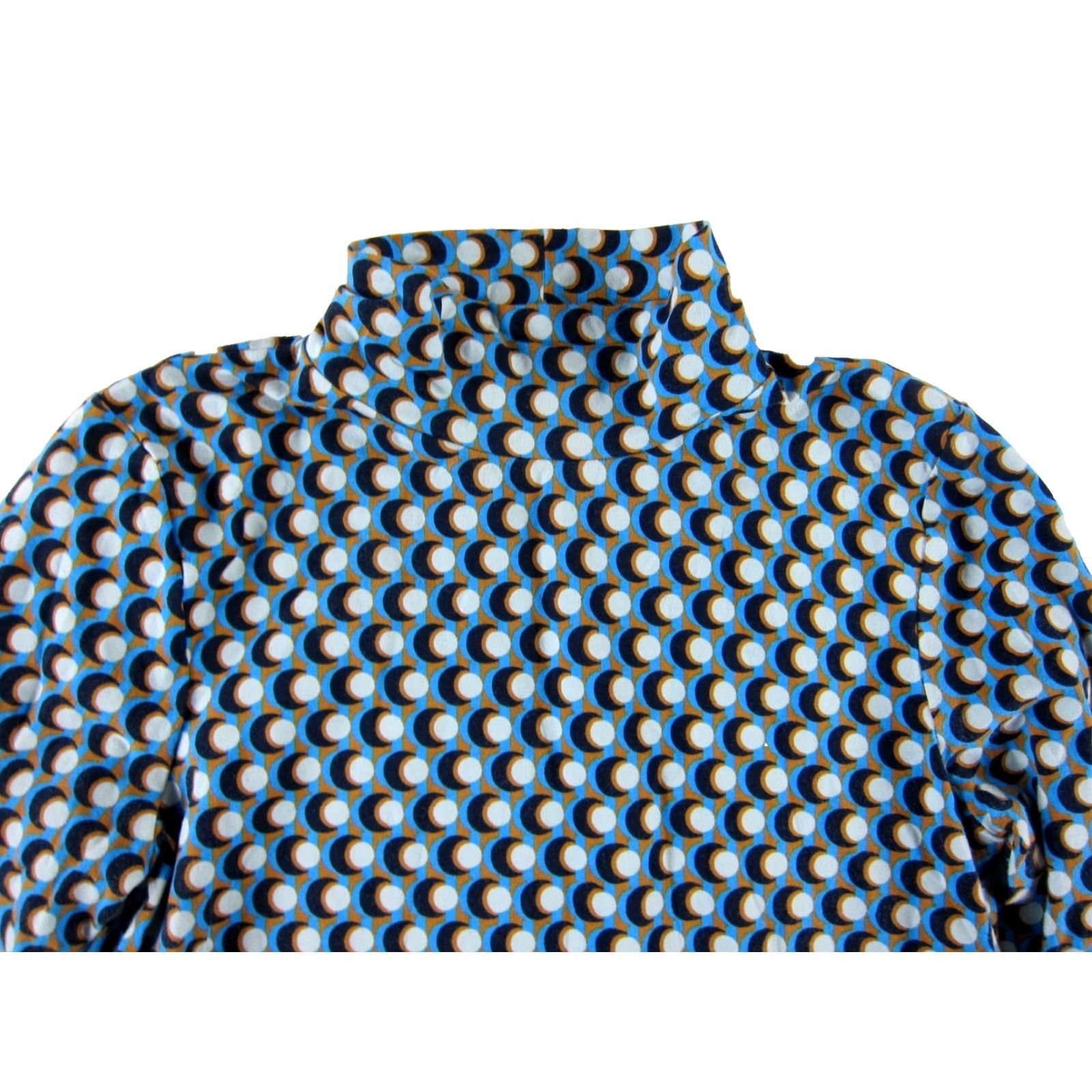 Vintage Maeve Anthropologie Blue Cotton Turtleneck Long Sleeve Polka Dot Medium Women Size M / US 6-8 / IT 42-44 - 4 Thumbnail