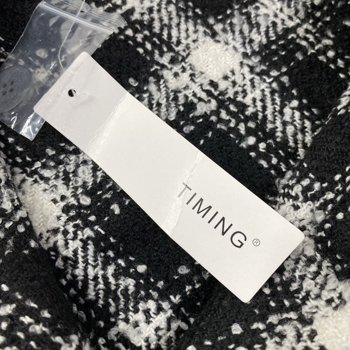 Other TIMING Shirt Jacket Womens Black/White Sz M Plaid Wool NWT Size M / US 6-8 / IT 42-44 - 5 Thumbnail