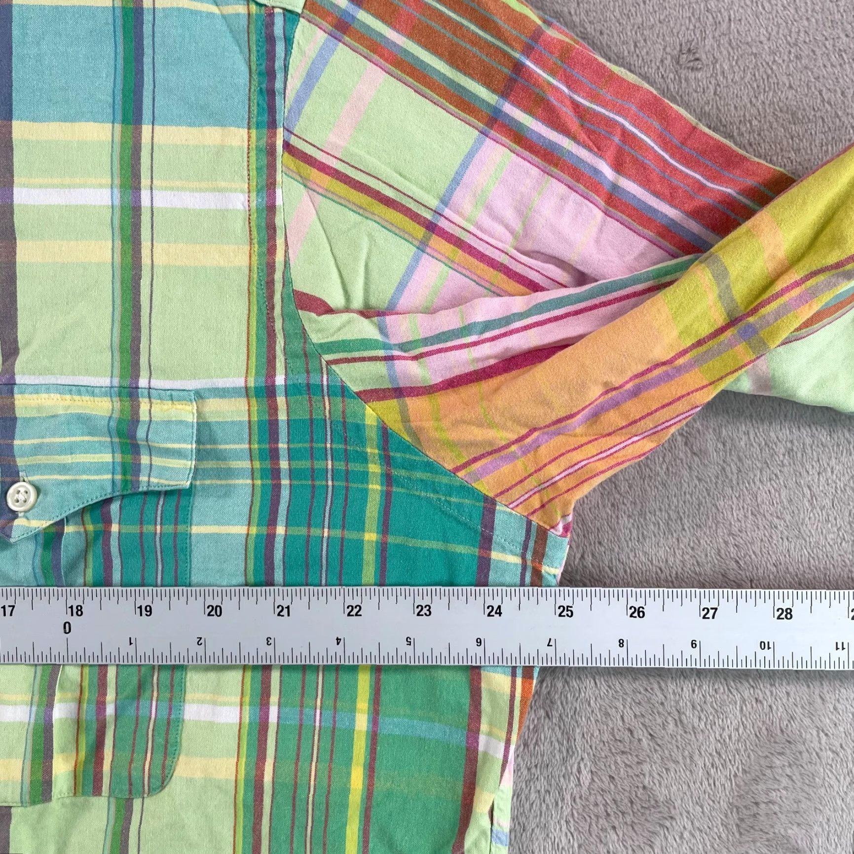 Polo Ralph Lauren VINTAGE Polo Ralph Lauren Madras Shirt Men XL Multi Tartan Plaid Military Trim Shirt Size US XL / EU 56 / 4 - 5 Thumbnail