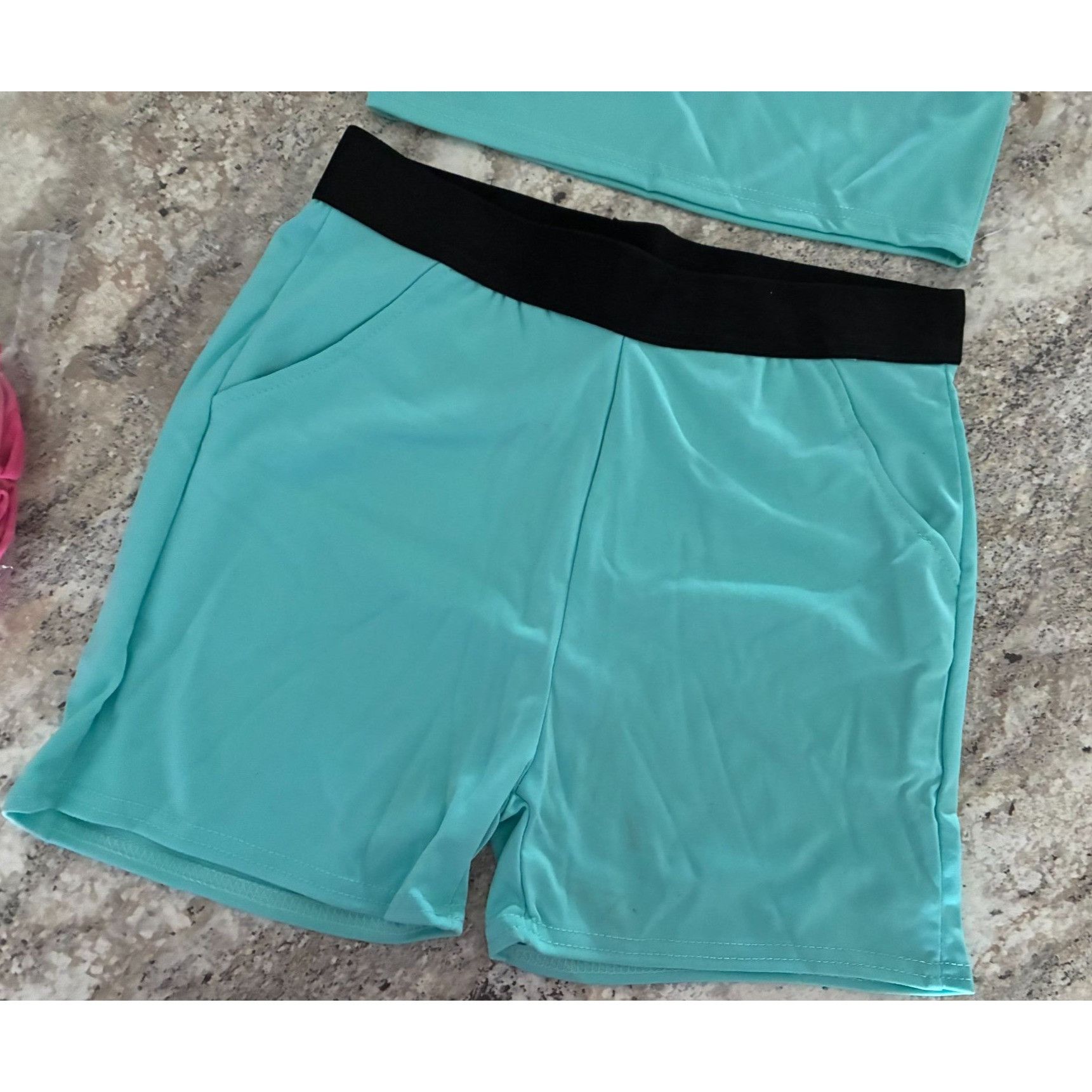 Other Turquoise Black Two Piece Athletic Halter Workout Set With S Size 27" / US 4 / IT 40 - 3 Thumbnail