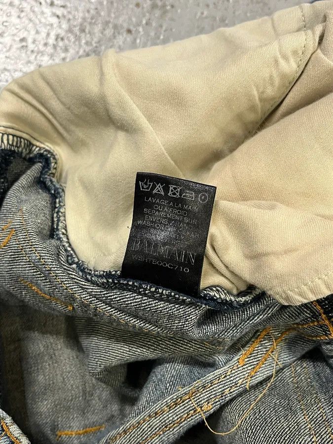 Balmain 2010s Balmain Blue Biker Denim Jeans Size US 30 / EU 46 - 12 Thumbnail