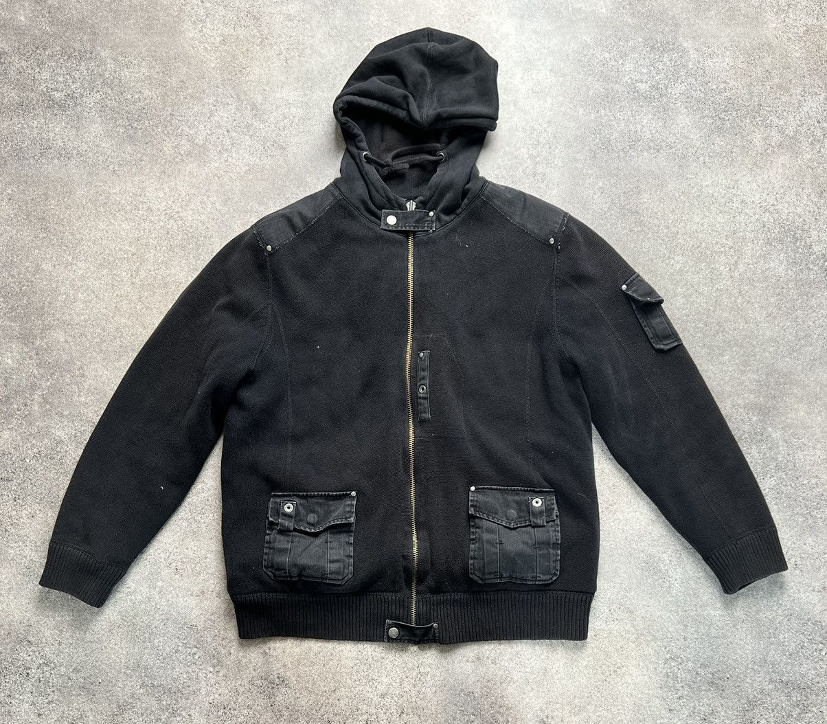 image of Avant Garde x Le Grande Bleu L G B Vintage Japanese Washed Hoodie Inside Fur in Black (Size Medium)