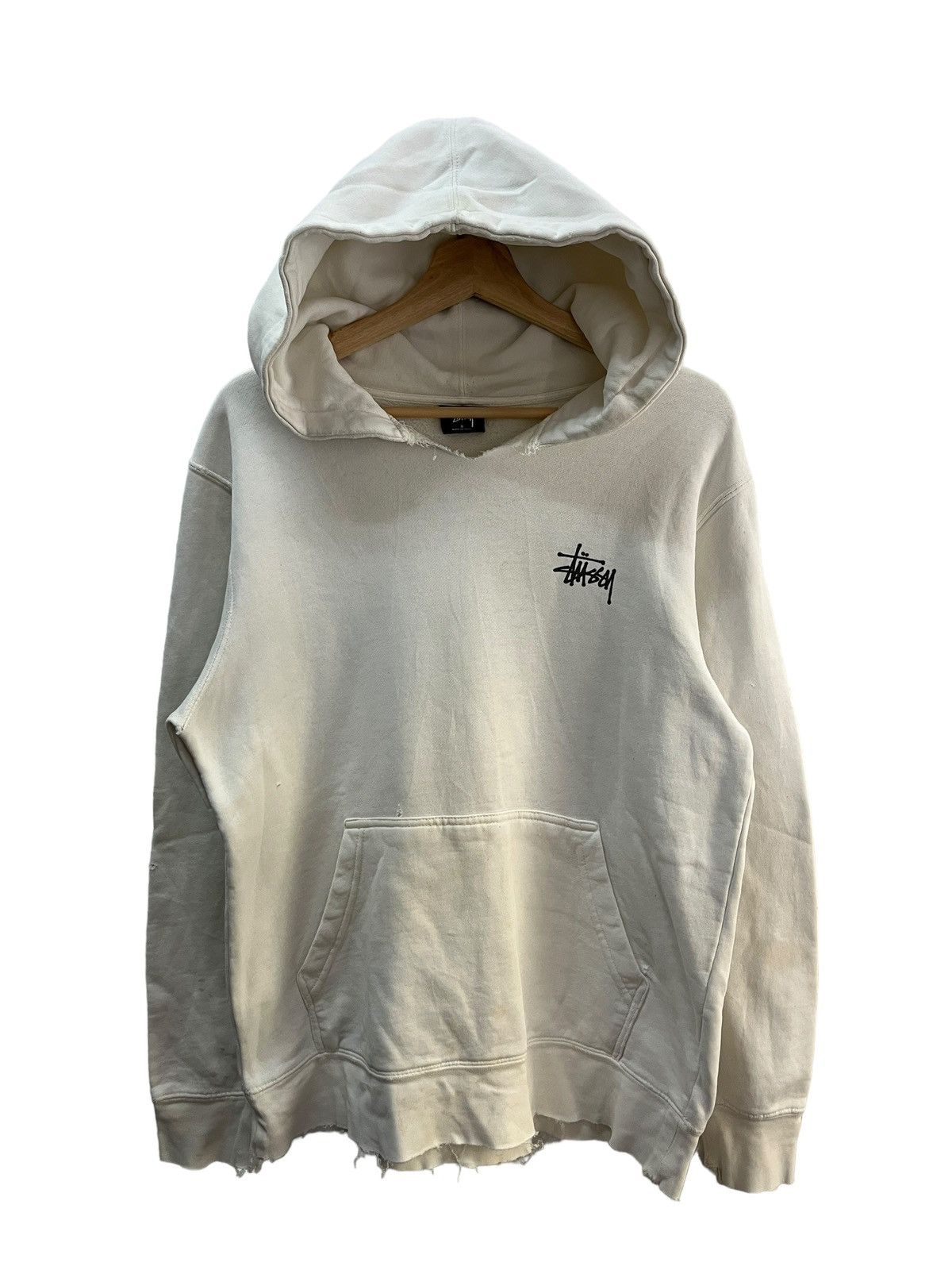 image of Stussy Thrashed Pullover in White, Men's (Size Medium)
