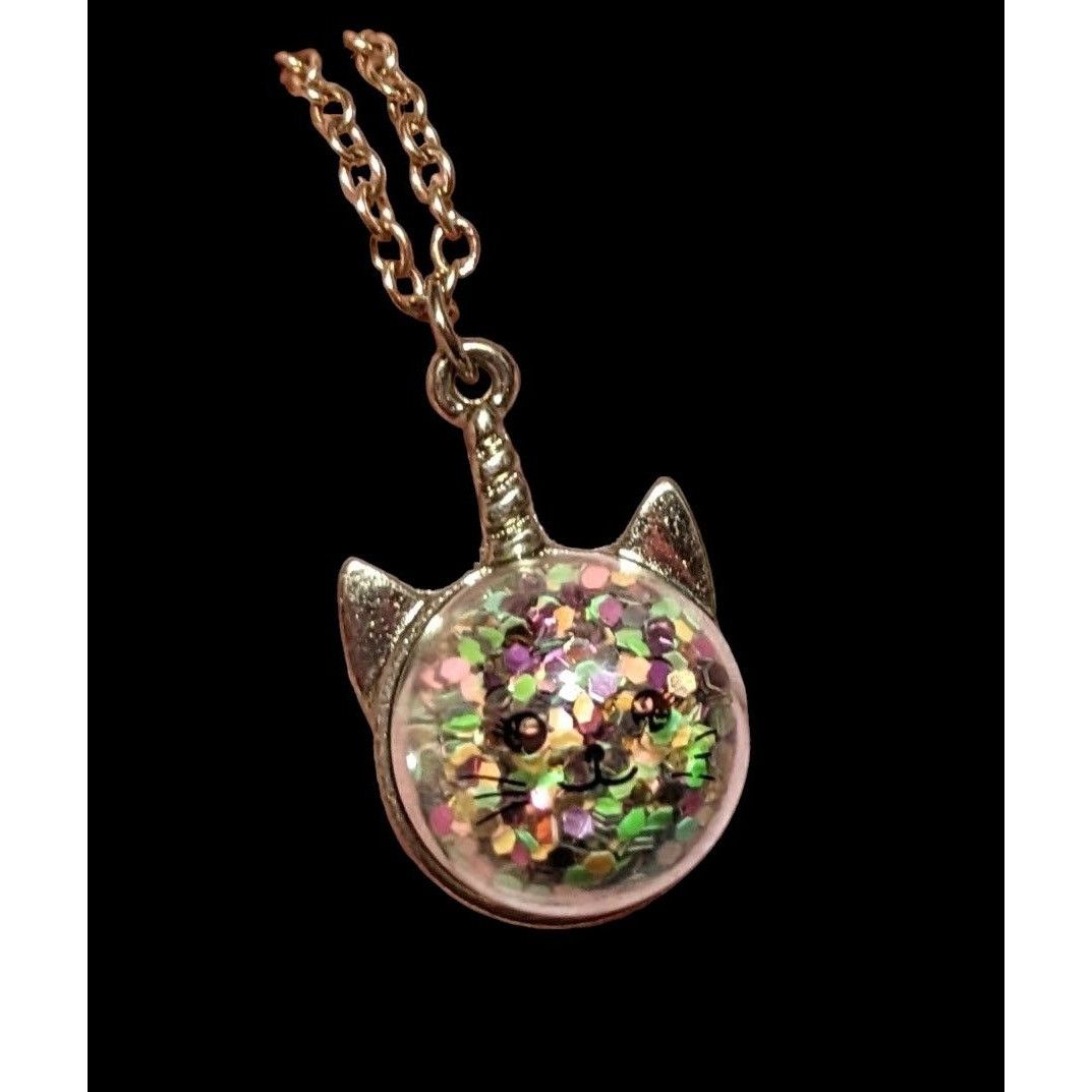 Other Rainbow Glitter Caticorn Necklace Size ONE SIZE - 8 Thumbnail
