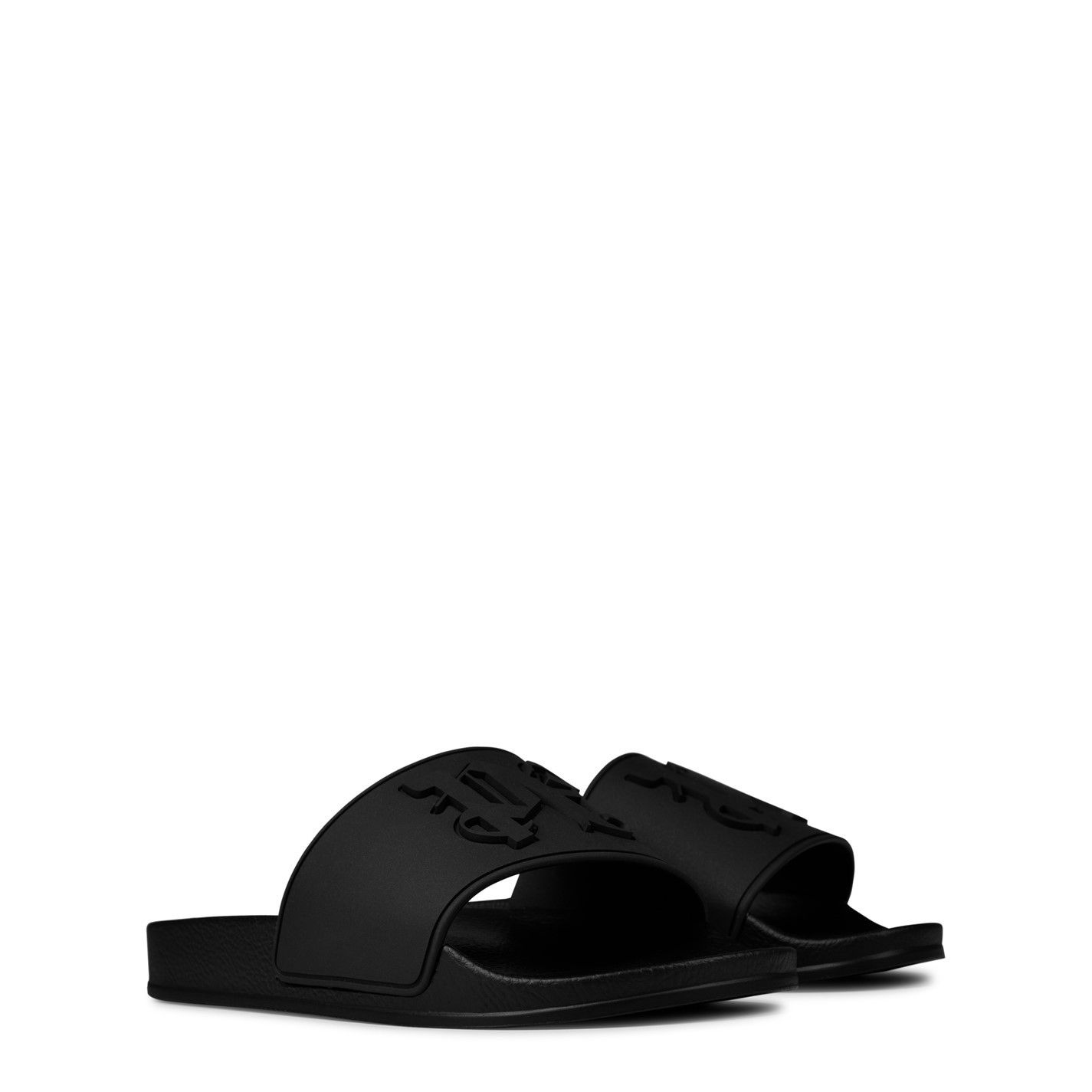 Palm Angels o1g2r1mq0425 Monogram Pool Sliders in Black Size US 6 / IT 36 - 4 Thumbnail