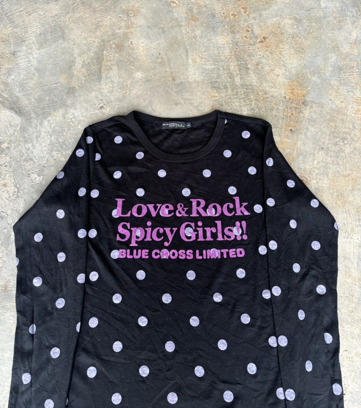 Hysteric Glamour × If Six Was Nine × Japanese Brand Y2k Blue Cross Spicy Label Love&rock Girls Longsleeve Size L / US 10 / IT 46 - 2 Thumbnail