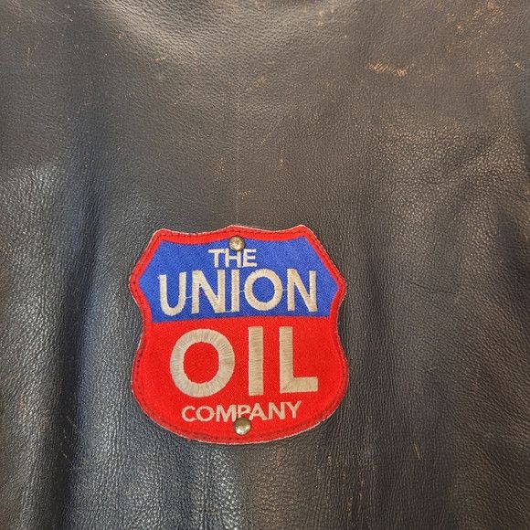 Vintage Rare Vintage Mens Leather Jacket Union Oil Patch - Size M Size US M / EU 48-50 / 2 - 11 Thumbnail
