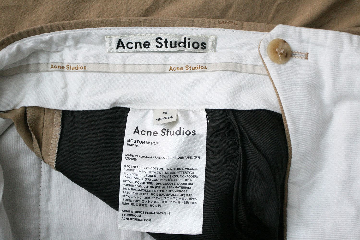 Acne Studios Acne Studios BOSTON W POP Cotton Poplin Trousers Pants Beige Size US 34 / EU 50 - 7 Thumbnail