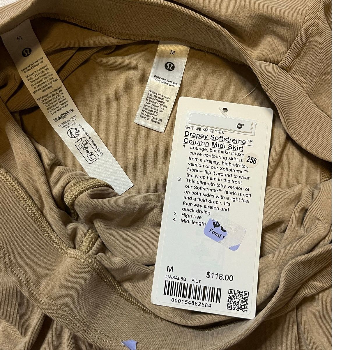 Lululemon Lululemon Drapey Softstreme Column Midi Skirt Size M Tan Size 30" / US 8 / IT 44 - 4 Thumbnail