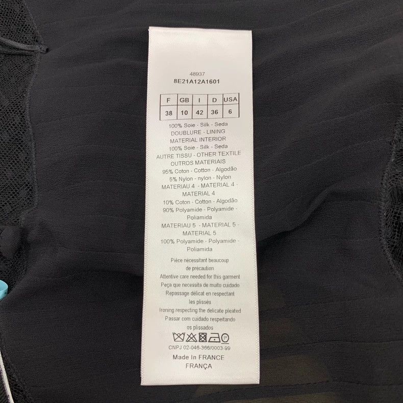 Dior Dior Black mulberry silk lace stitching pleated suspender Size XS / US 0-2 / IT 36-38 - 7 Thumbnail