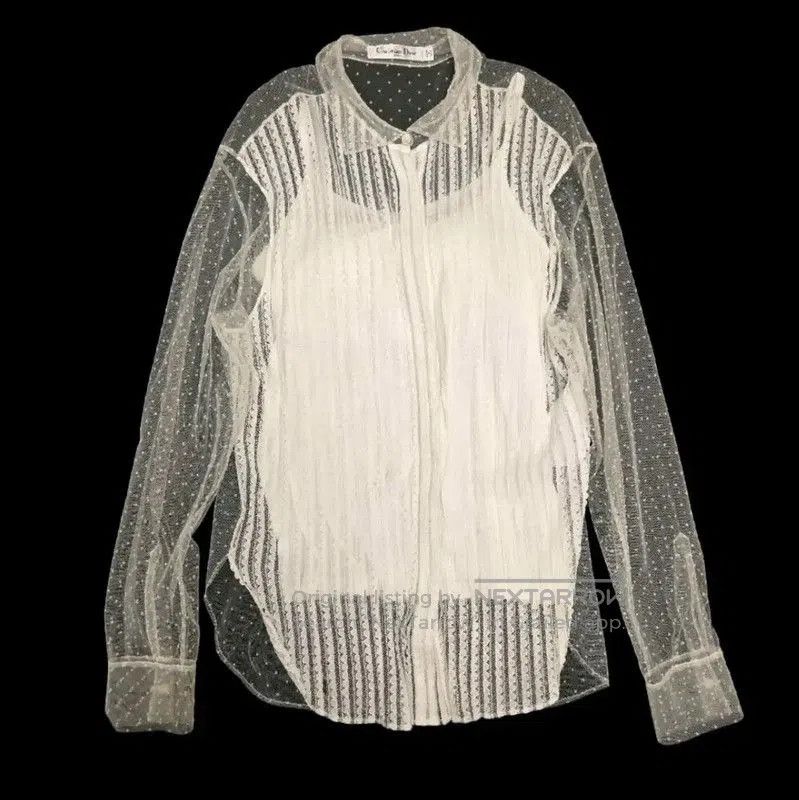 Dior Dior Long Sleeve White Sheer Blouse . Size M / US 6-8 / IT 42-44 - 1 Thumbnail