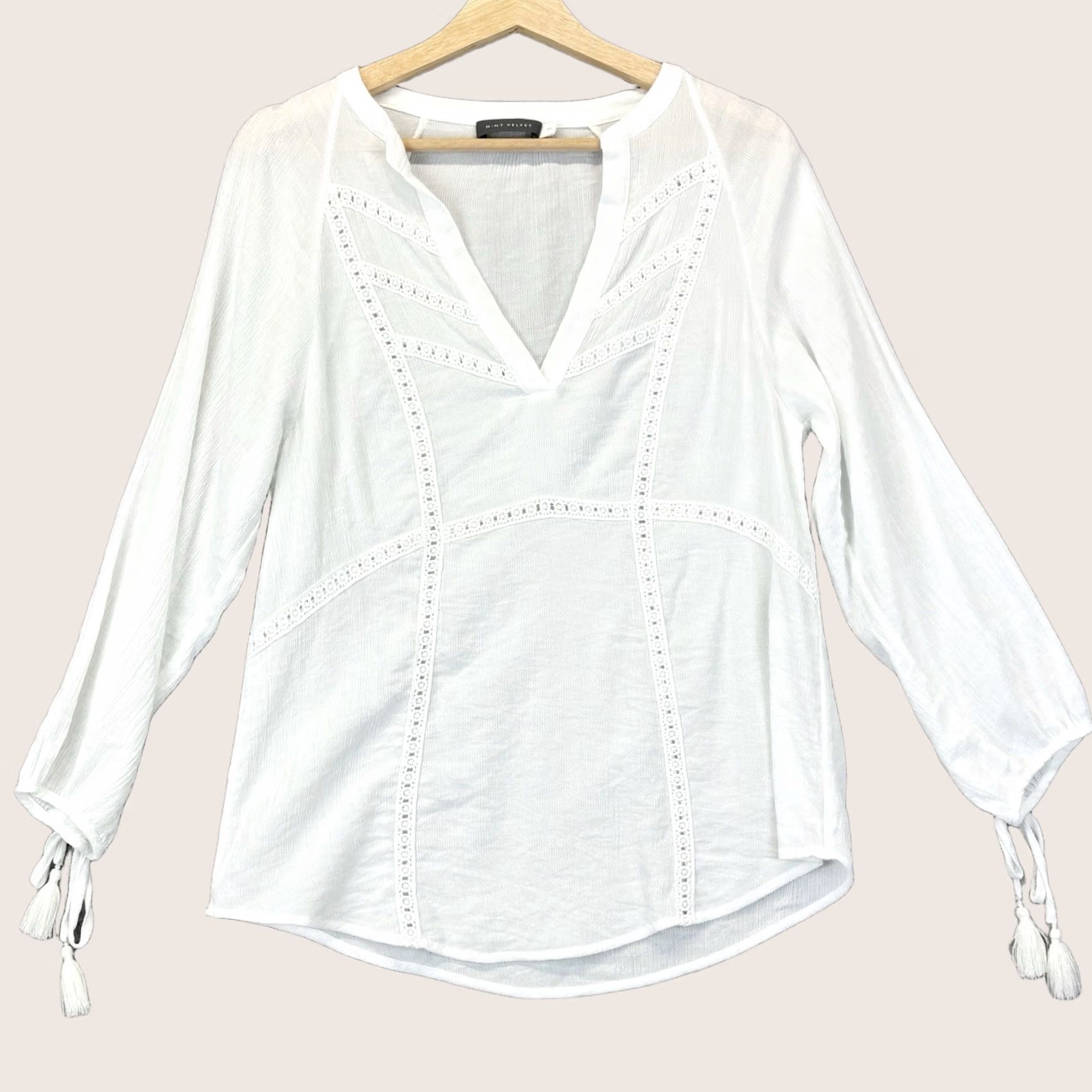 Vintage Mint Velvet Top Womens UK 10 sleeve size women white Pre Loved Ladies Size L / US 10 / IT 46 - 1 Thumbnail