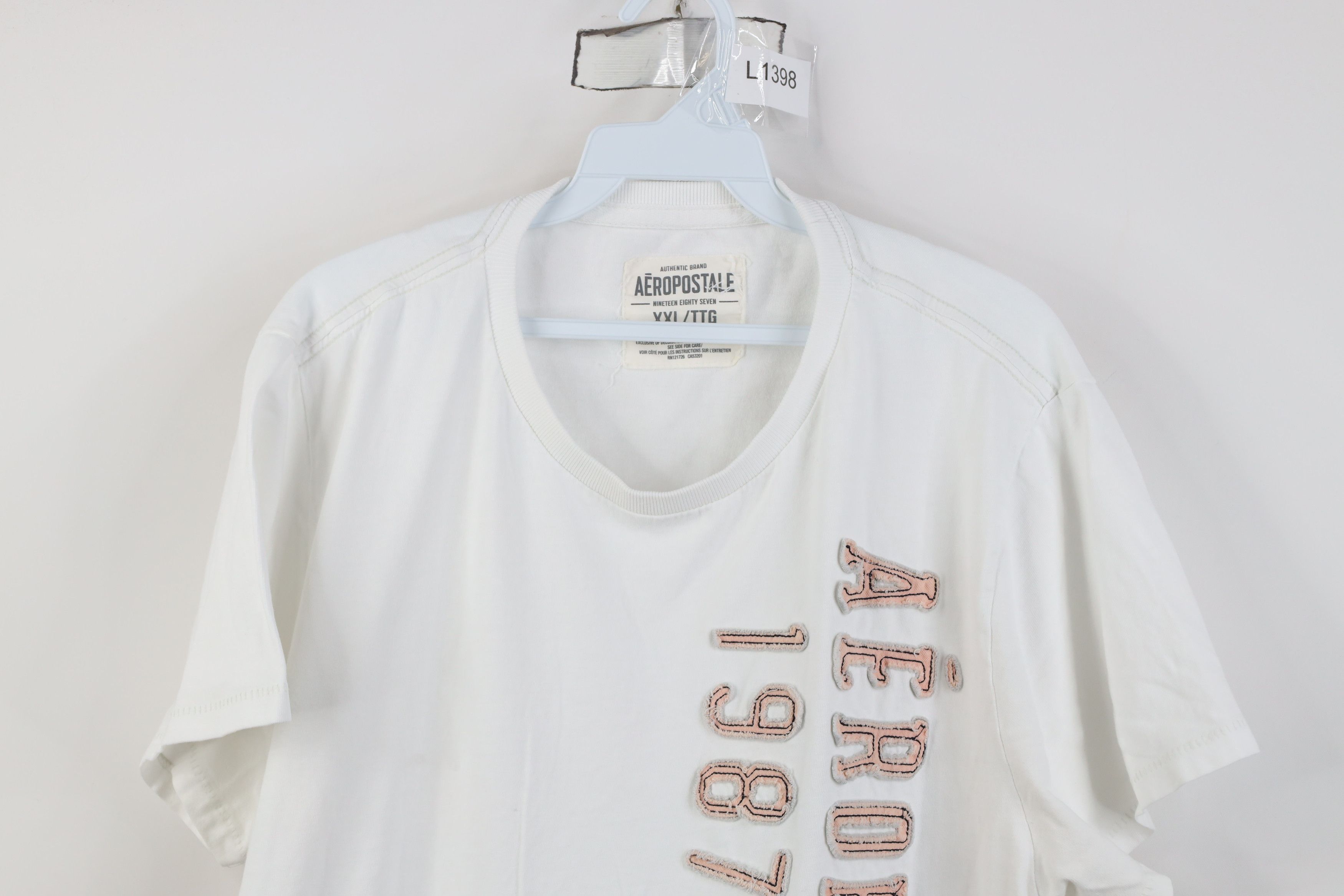 Aeropostale Vintage 90s Y2K Aeropostale Spell Out T-Shirt White Cotton Size US XXL / EU 58 / 5 - 2 Thumbnail