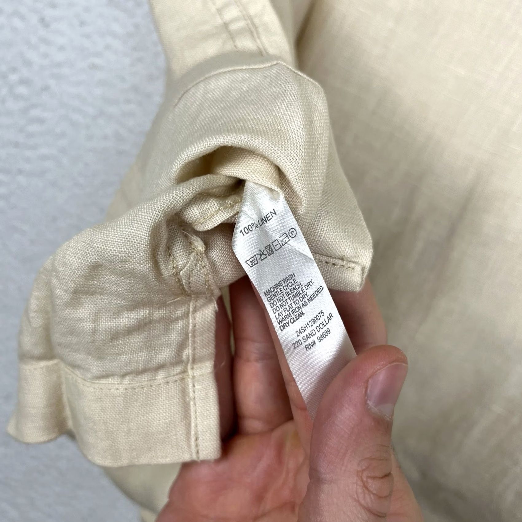 Todd Snyder Todd Snyder Shirt Mens 2XL Beige Linen Panama Sand Dollar Baird McNutt Camp Collar Button Size US XXL / EU 58 / 5 - 6 Thumbnail