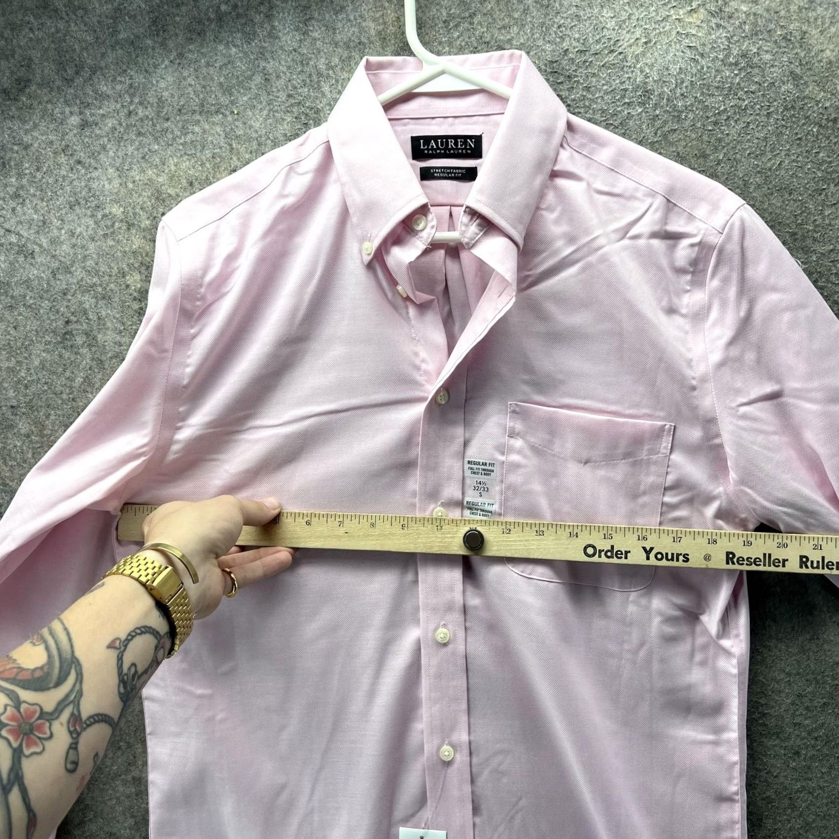 Ralph Lauren Lauren Ralph Lauren Dress Shirt Men 14.5 32/33 Pink Stretch Button-Down Shetland Shirt Size 40R - 3 Thumbnail