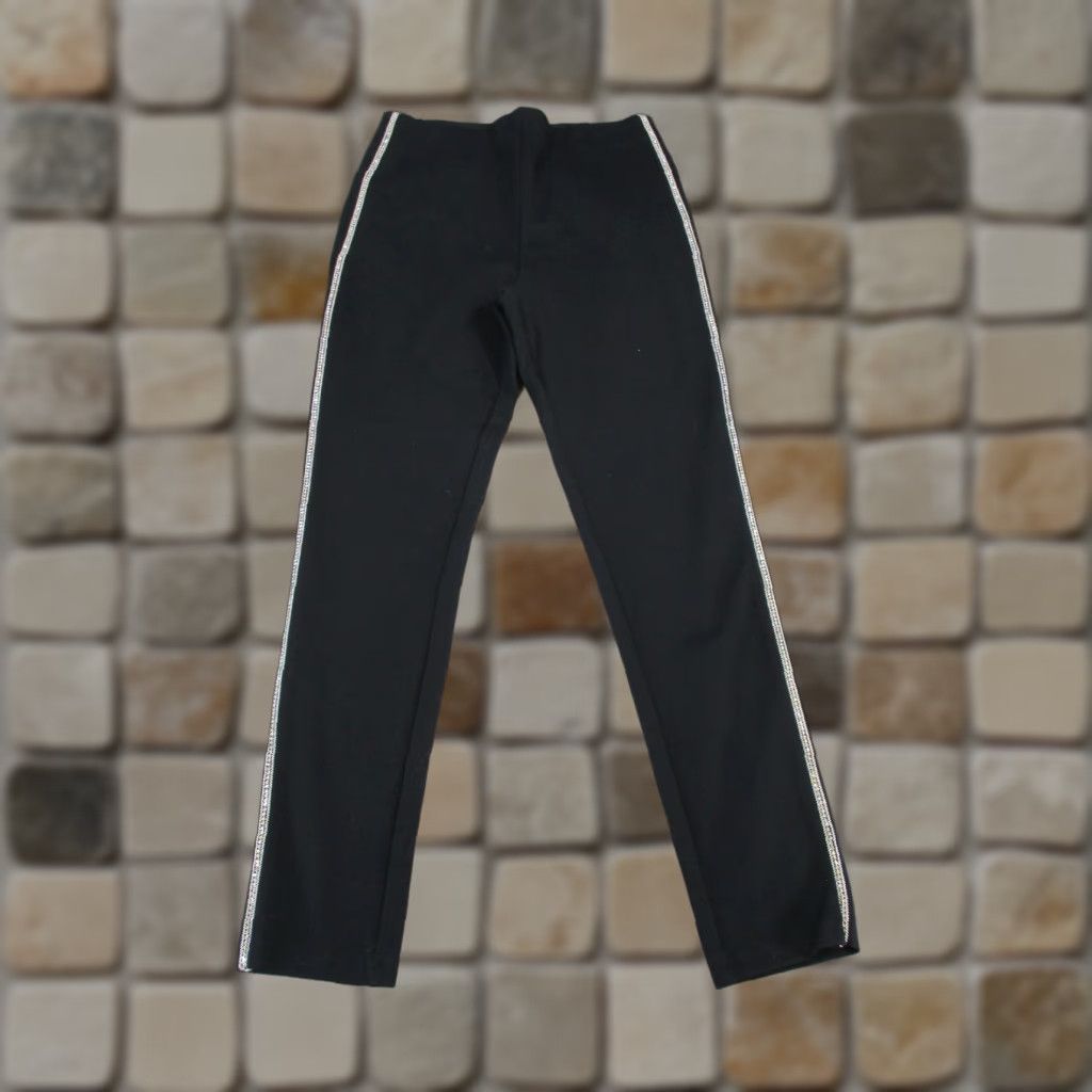 Zara Zara Leggings Womens Medium Black Studded Side Stripe Size 32" / US 10 / IT 46 - 1 Thumbnail