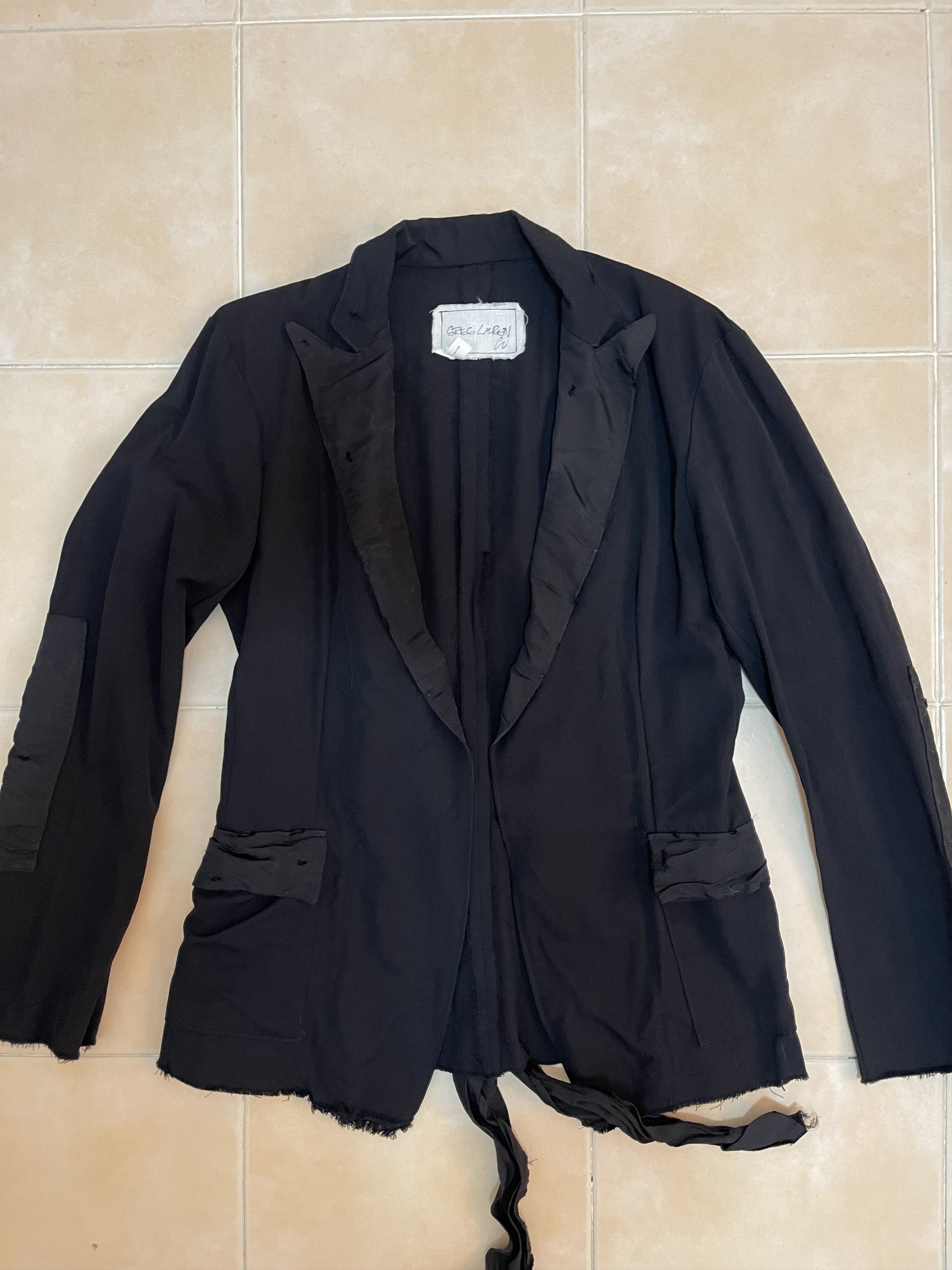 image of Greg Laurent Destroyed Tux Jacket in Black, Men's (Size Small)