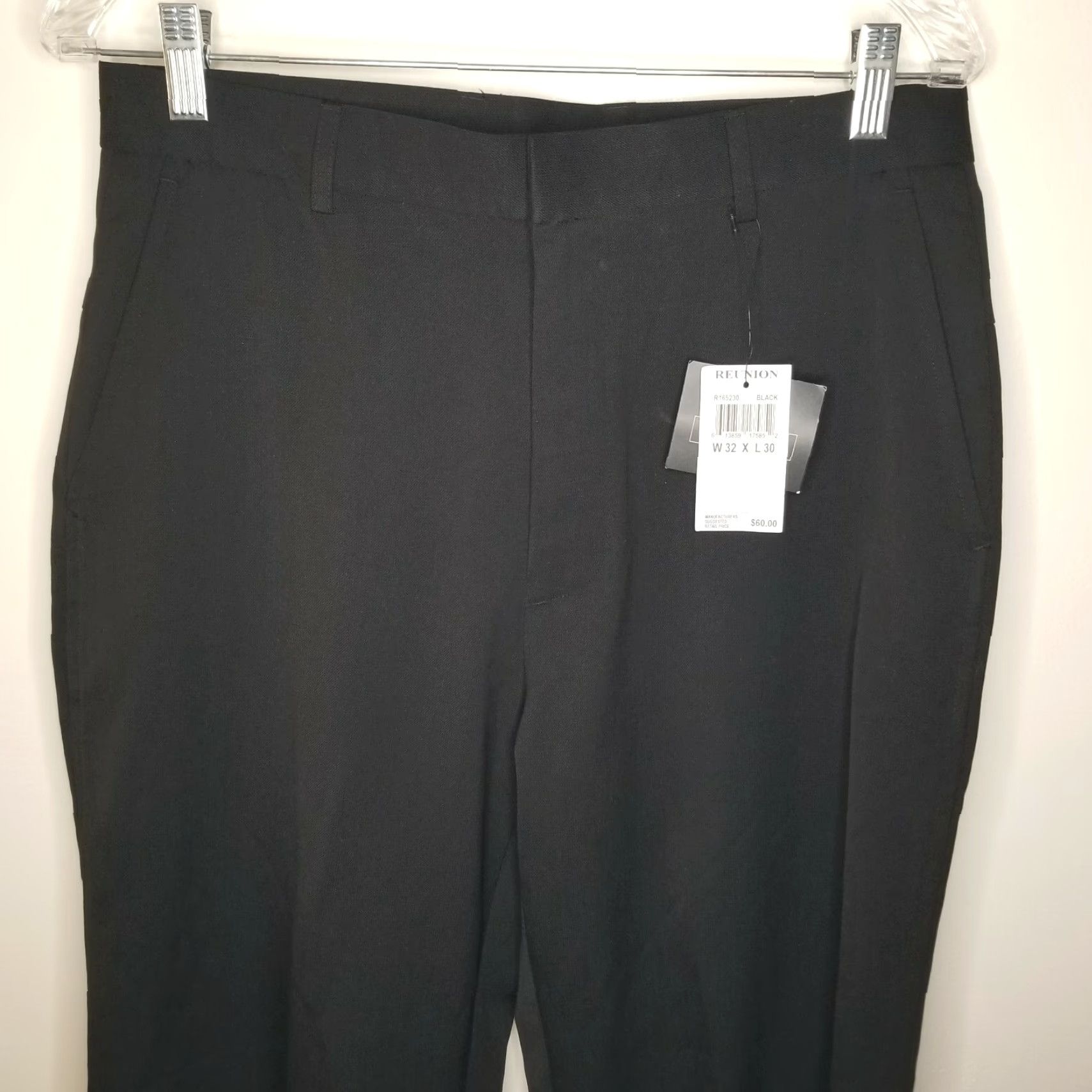 Vintage REUNION Mens Dress Pants Black Size 32x30 NWT Size US 32 / EU 48 - 2 Thumbnail