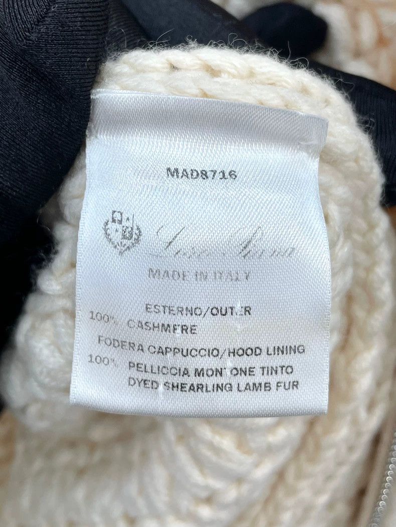 LORO PIANA White knit turtleneck sweater with zipper