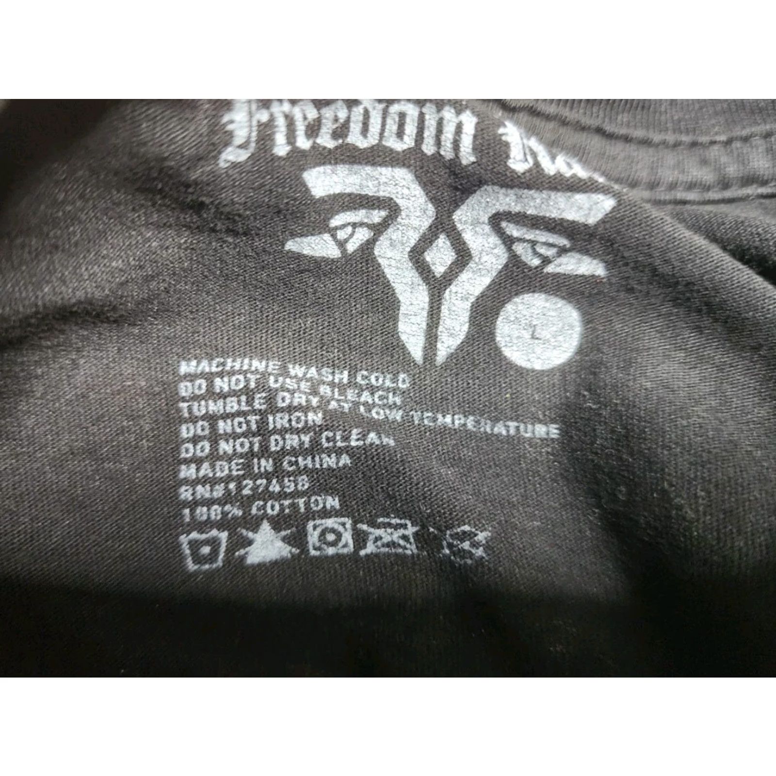Doublet VINTAGE Freedom Ranch Mens L T-Shirt Black Solid Flag Of Honor Rancho Libertad Mexico Double Sided Streetwear Casual Size US L / EU 52-54 / 3 - 4 Thumbnail