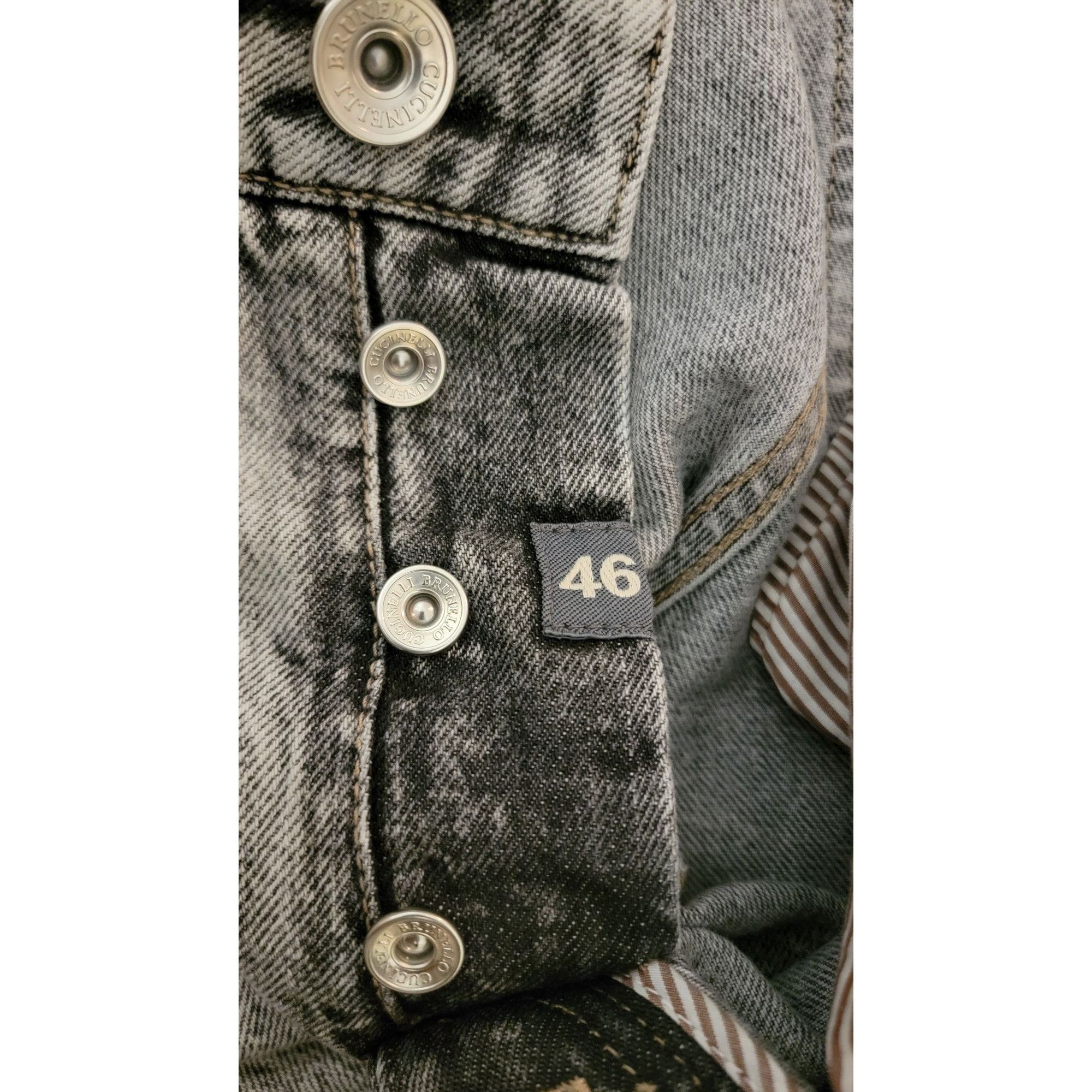 Brunello Cucinelli Brunello Cucinelli Men’s Grey/Black Acid Wash Jeans – IT Siz Size US 32 / EU 48 - 12 Thumbnail