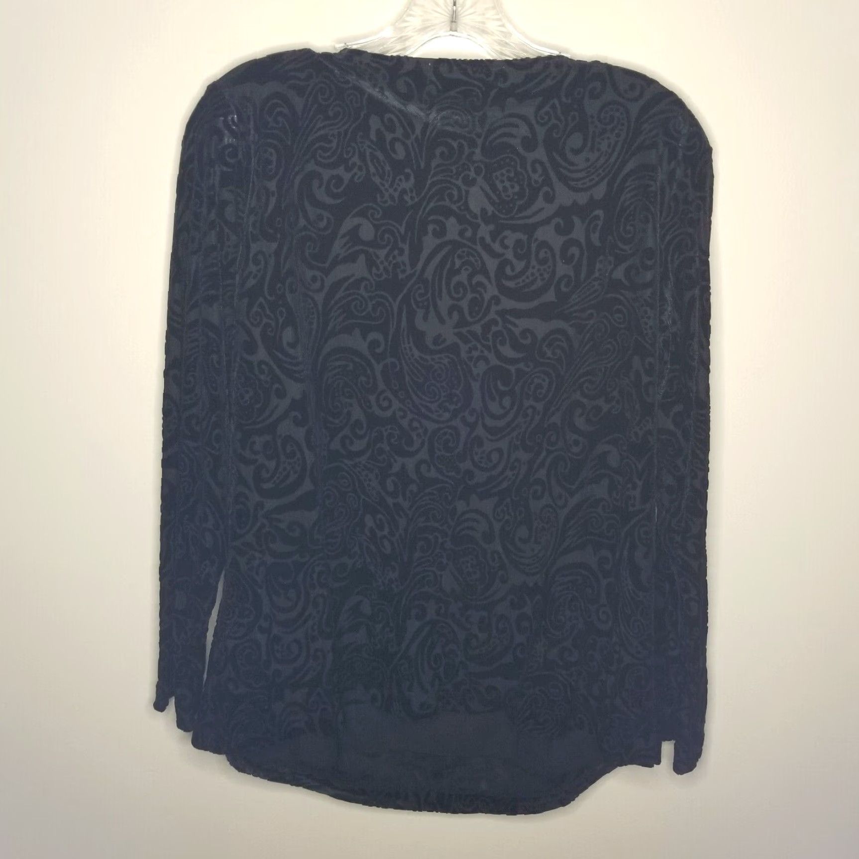 Vintage VINTAGE Notations Blouse Womens 1X Long Sleeve Black Felt Size 1X Size XL / US 12-14 / IT 48-50 - 4 Thumbnail