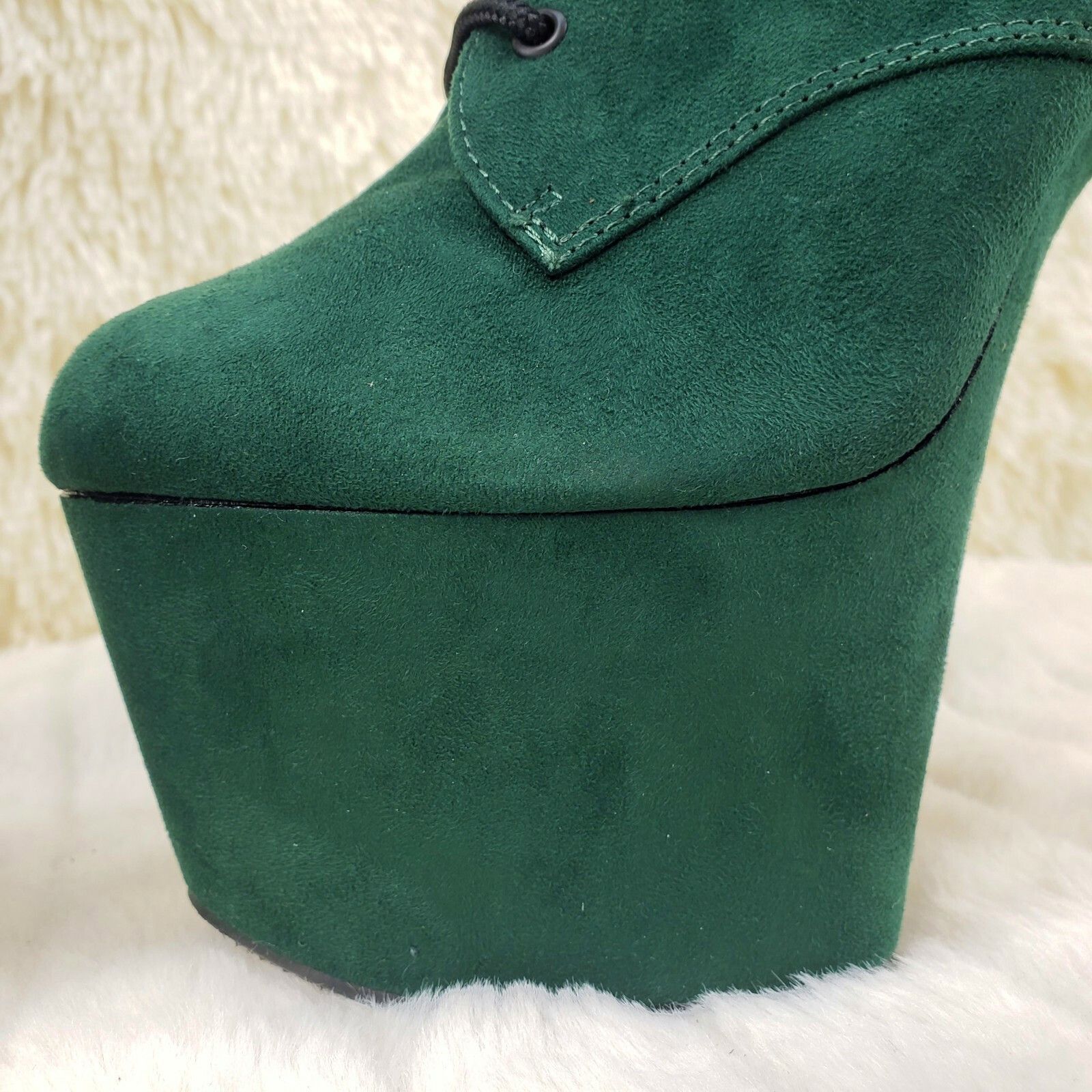 Other Adore 1020FS Emerald Green V-Suede Platform 7" Heel Ankle Bo Size US 12 / IT 42 - 4 Thumbnail