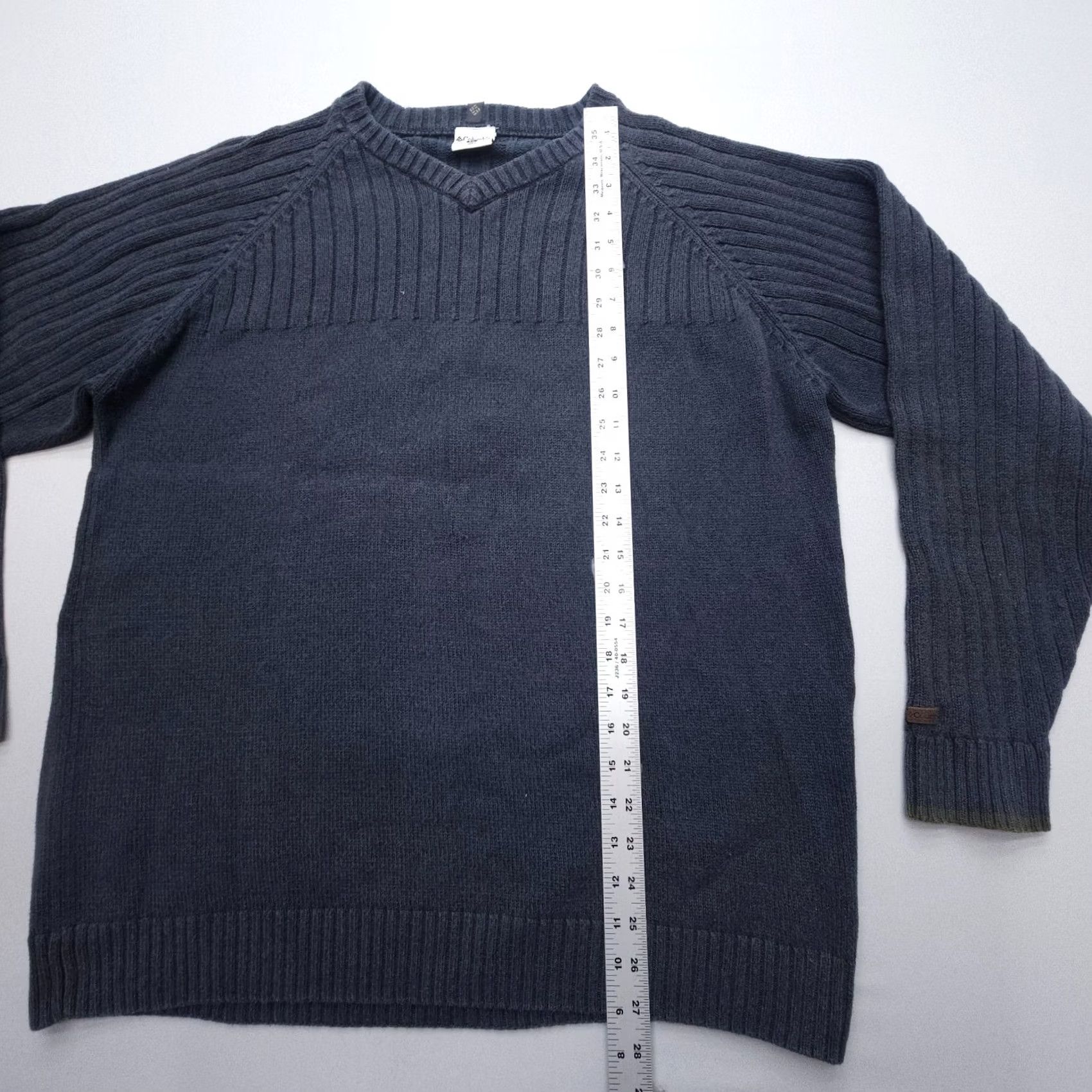 Vintage Columbia Sweater Mens XL Gray 100% Cotton V-Neck Pullover Knit Classic Outdoor Y2K Ribbed Logo Fall Winter Spring Summer All Seasons Size US XL / EU 56 / 4 - 6 Thumbnail