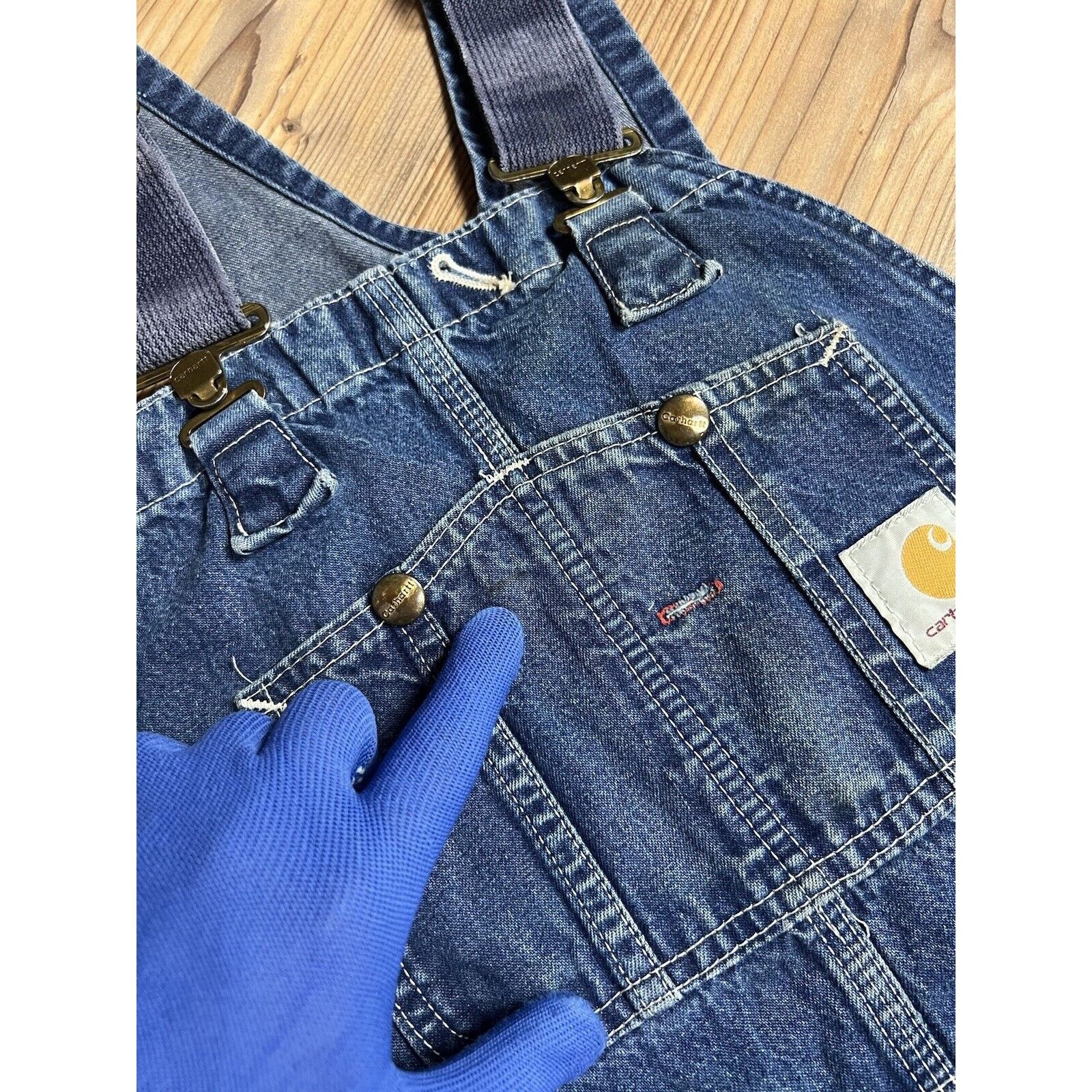 Carhartt Carhartt Vintage USA Women`s Workwear Blue Denim Bib Overall Size XXS / US 00 / IT 34 - 8 Thumbnail