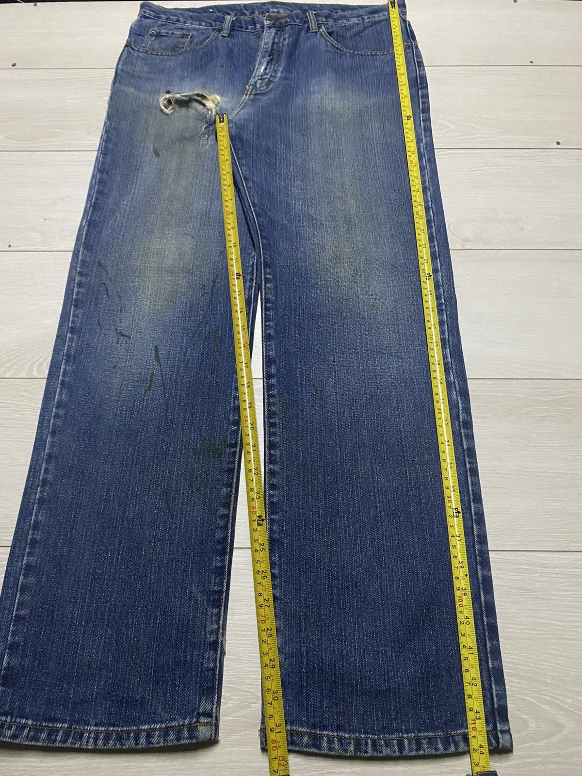 Other Vintage Japanese Brand Top Valu Blue Wash Distressed Jeans Size US 36 / EU 52 - 11 Thumbnail