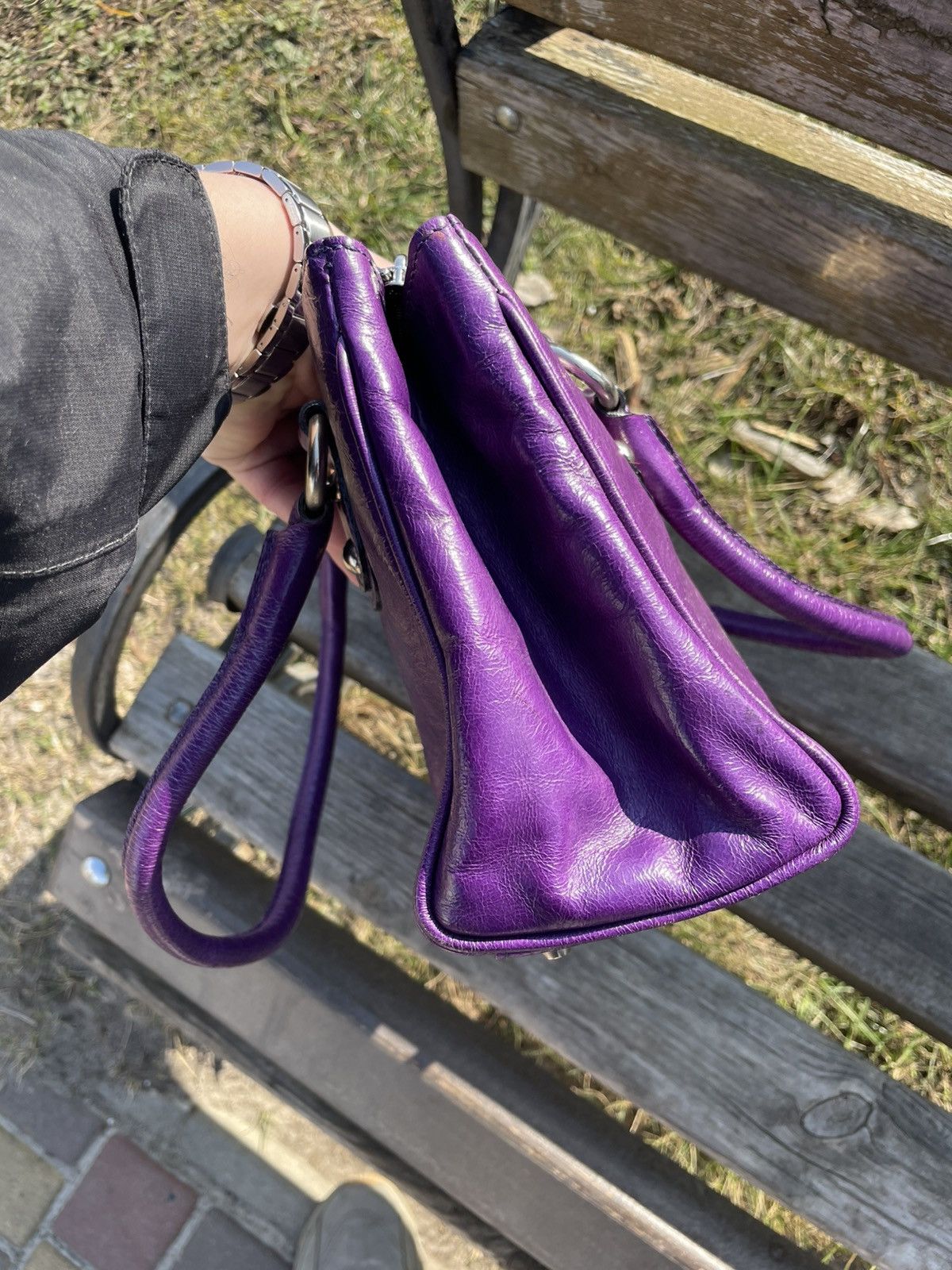 Maison Mollerus Maison Mollerus Violet Leather Bag Size ONE SIZE - 6 Thumbnail