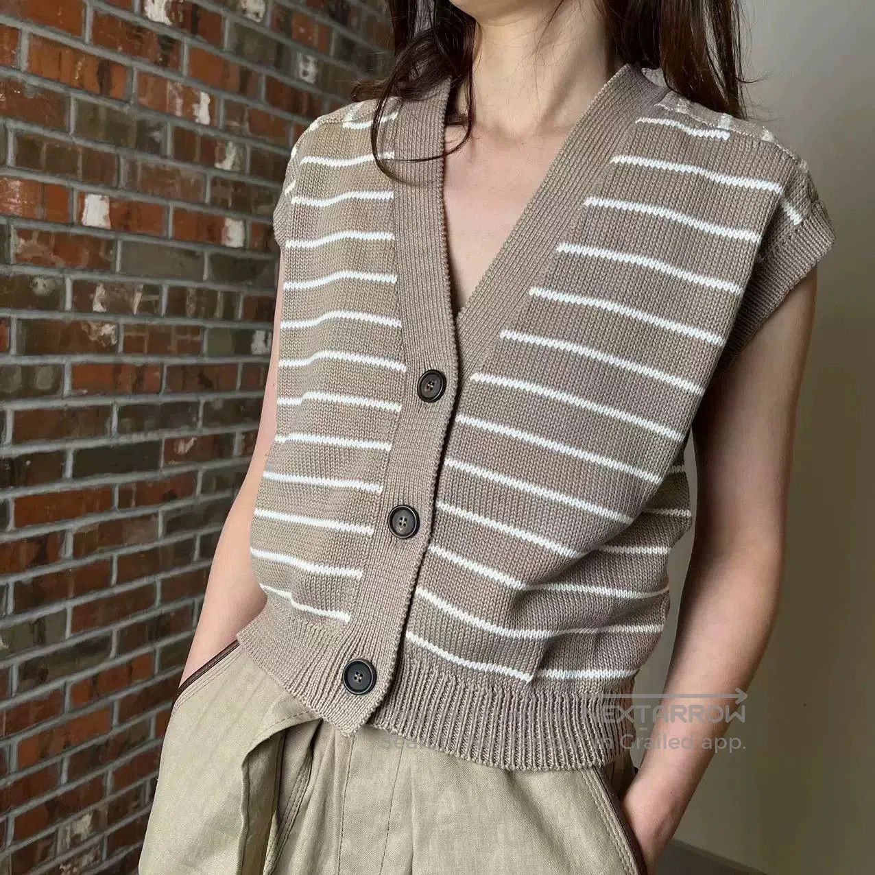 Brunello Cucinelli Brunello Cucinelli Striped Beaded Vest. Size US M / EU 48-50 / 2 - 7 Thumbnail