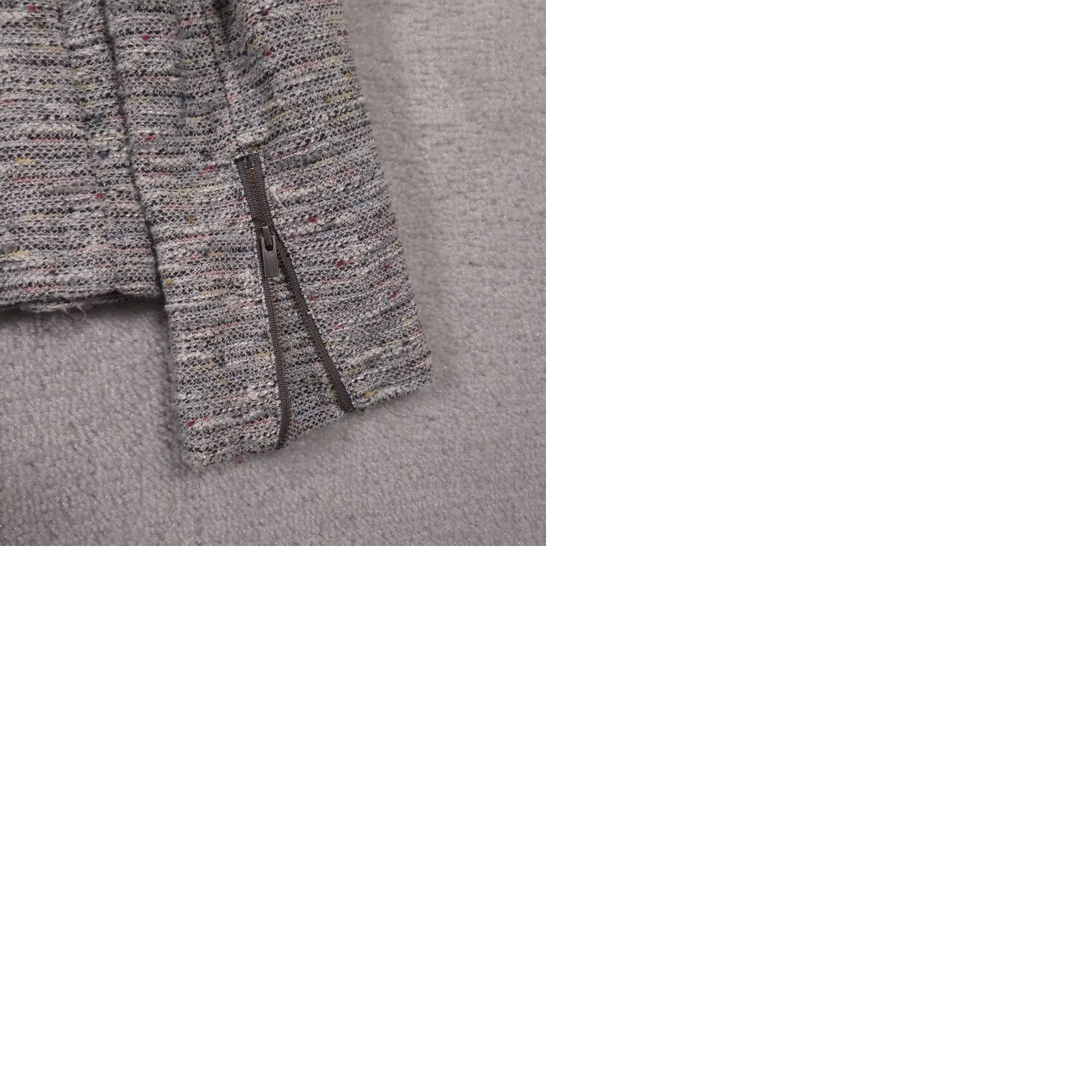 Vintage Christopher & Banks Jacket Womens M Gray Knit Moto Zip Snap Lapel Pockets Size M / US 6-8 / IT 42-44 - 9 Thumbnail