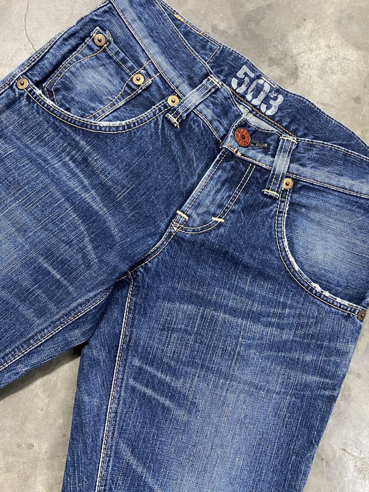 Edwin × Japanese Brand Flare Jeans Japanese Edwin 503 Claws Distressed @215 Size US 28 / EU 44 - 10 Thumbnail