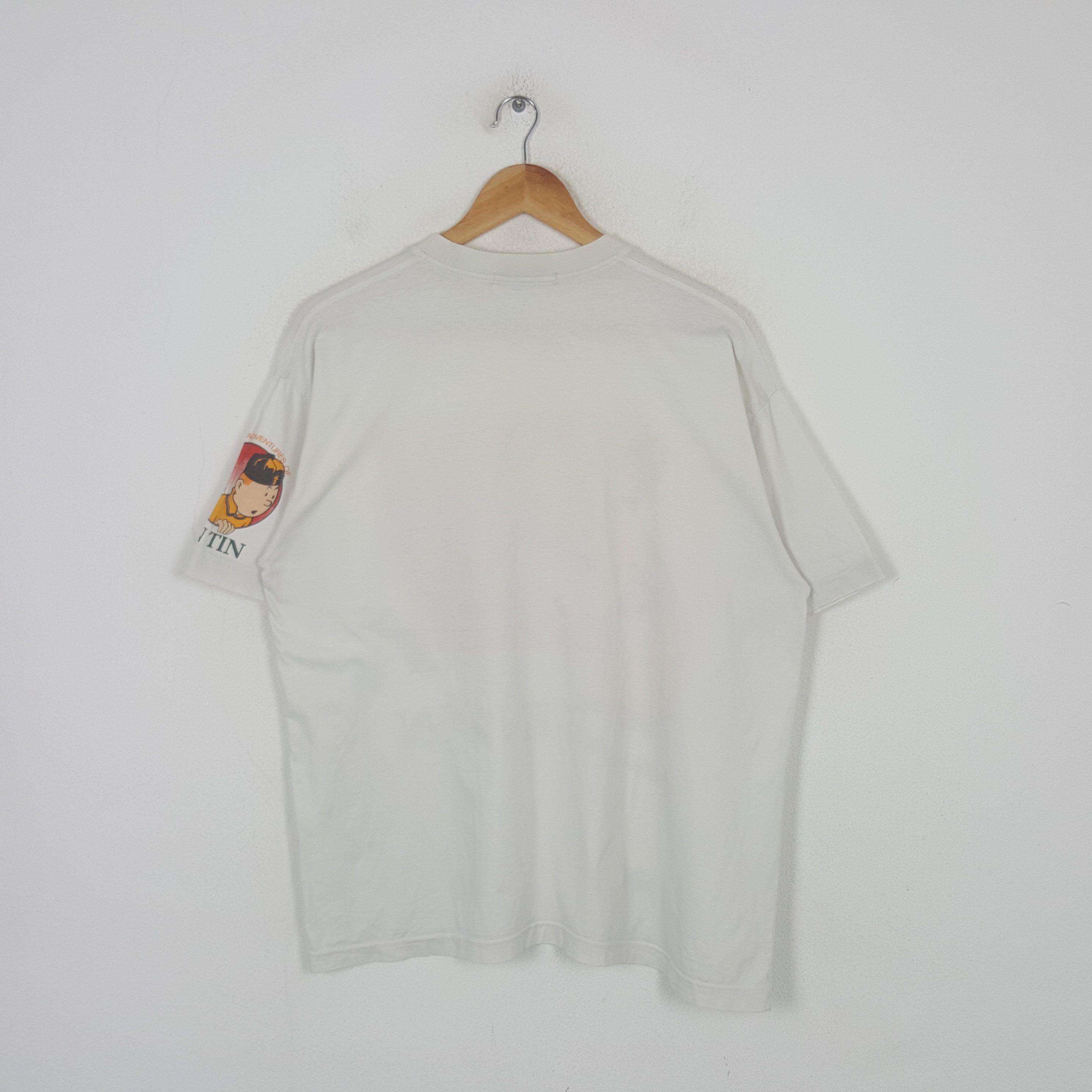 Chocolate Vintage The Adventured Of Tintin Cartoon Tshirt C299N10 Size US L / EU 52-54 / 3 - 3 Thumbnail