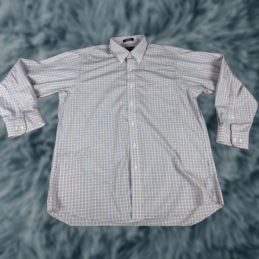 Ralph Lauren Chaps Ralph Lauren Wrinkle Free Dress Shirt Checkered Mens Sz 17 32/33 Black Size 46R - 1 Thumbnail