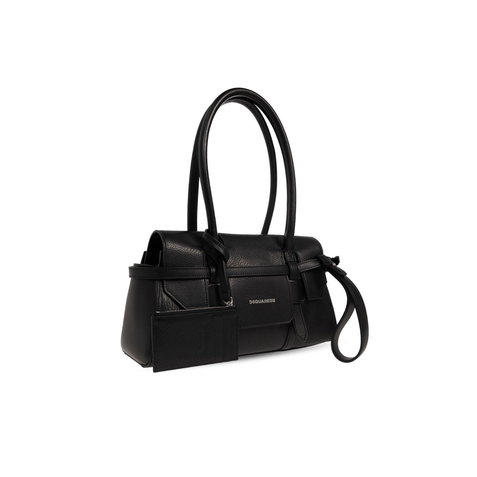 Dries Van Noten DSQUARED2 Twin Black Leather Shoulder Bag New & Authentic Size ONE SIZE - 3 Thumbnail